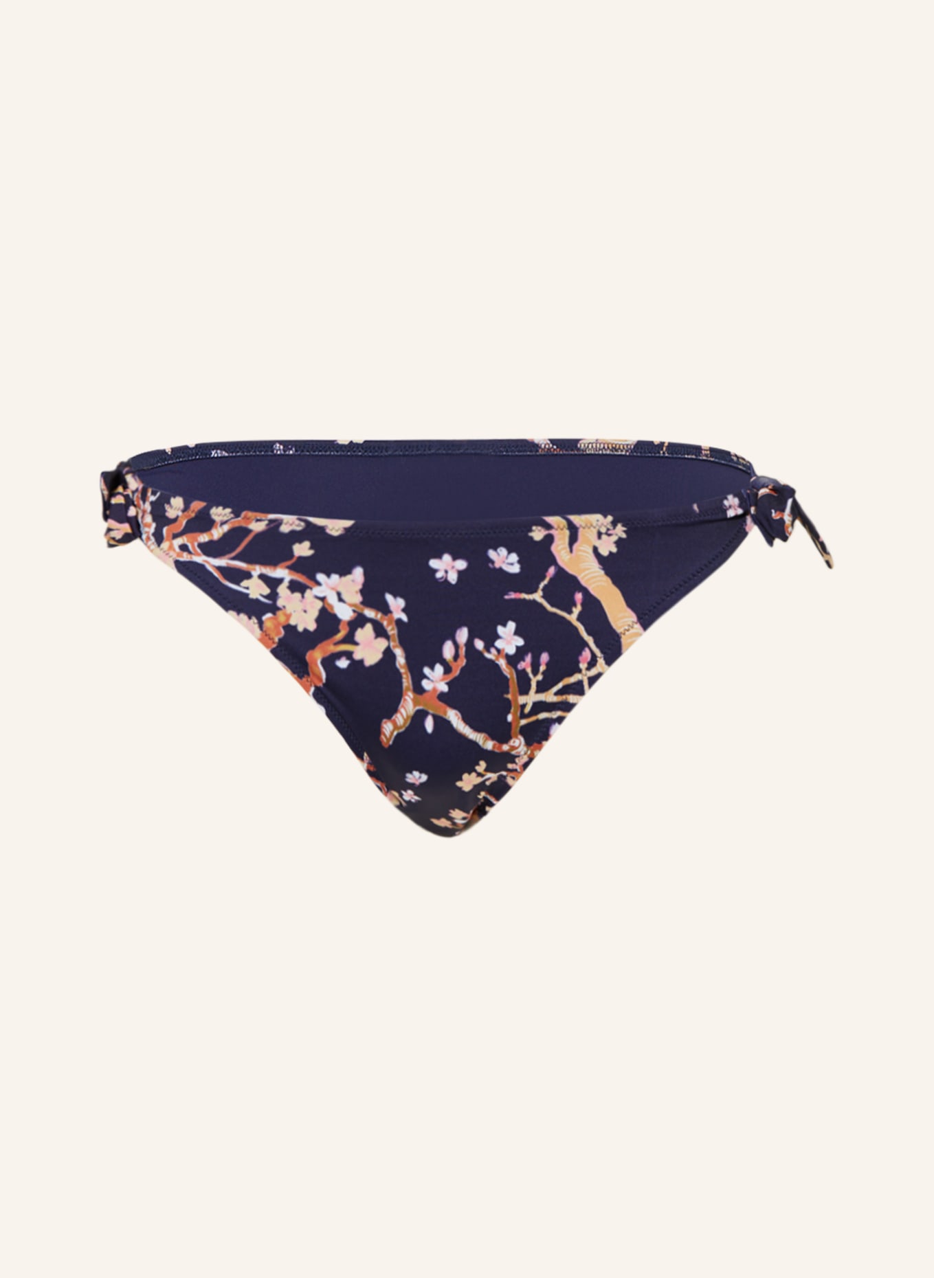 VILEBREQUIN Basic bikini bottoms SWEET BLOSSOM FLAMME, Color: DARK BLUE/ BROWN (Image 1)