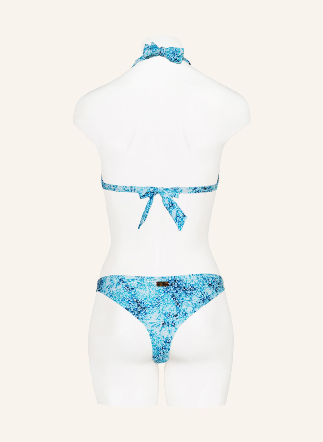 VILEBREQUIN Halter neck bikini top FLOWERS TIE & DIE FLECHE, Color: TURQUOISE/ WHITE (Image 3)