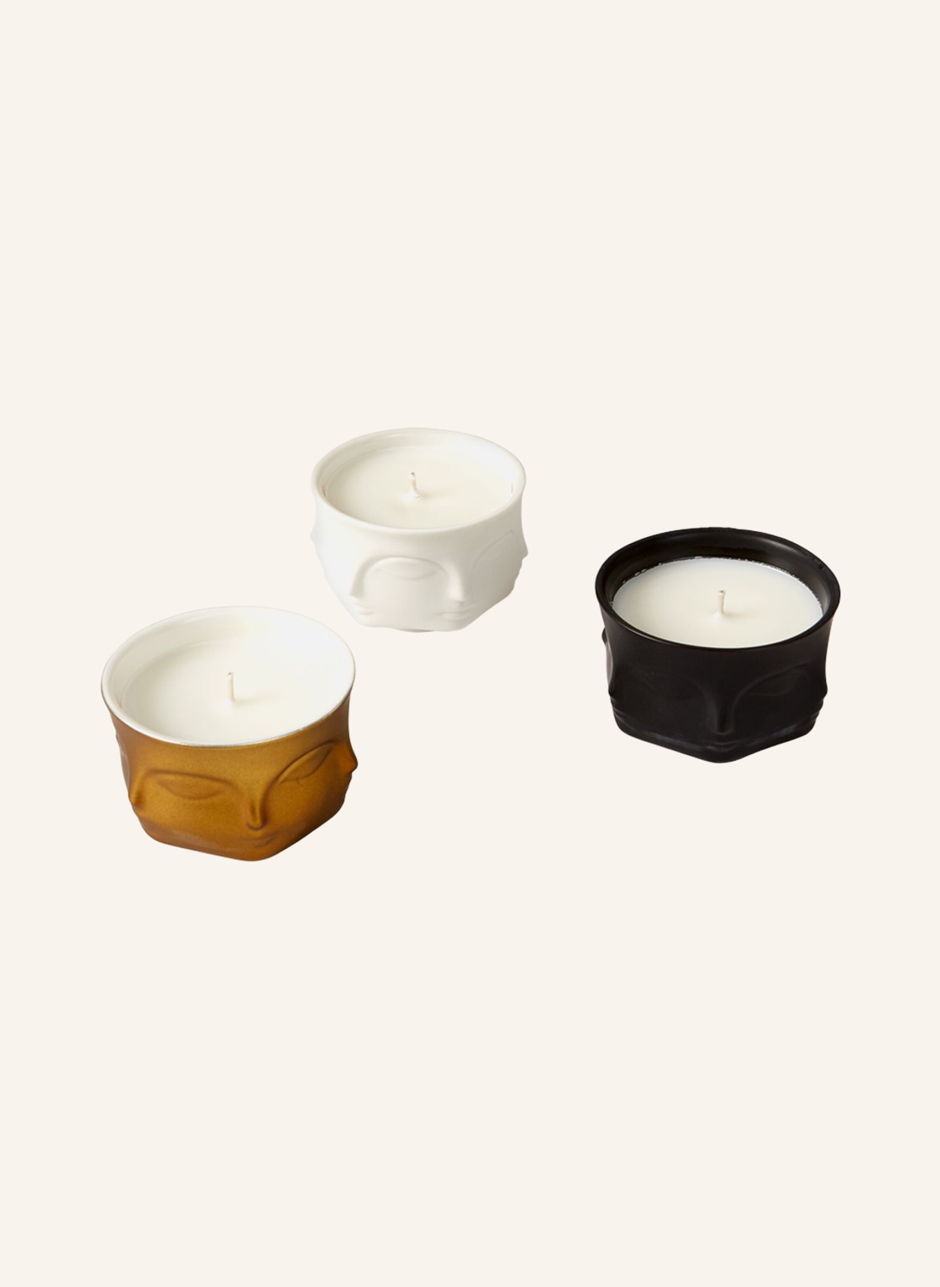 JONATHAN ADLER Set of 3 candles MUSE VOTIVE, Color: BLACK/ WHITE/ GOLD (Image 1)