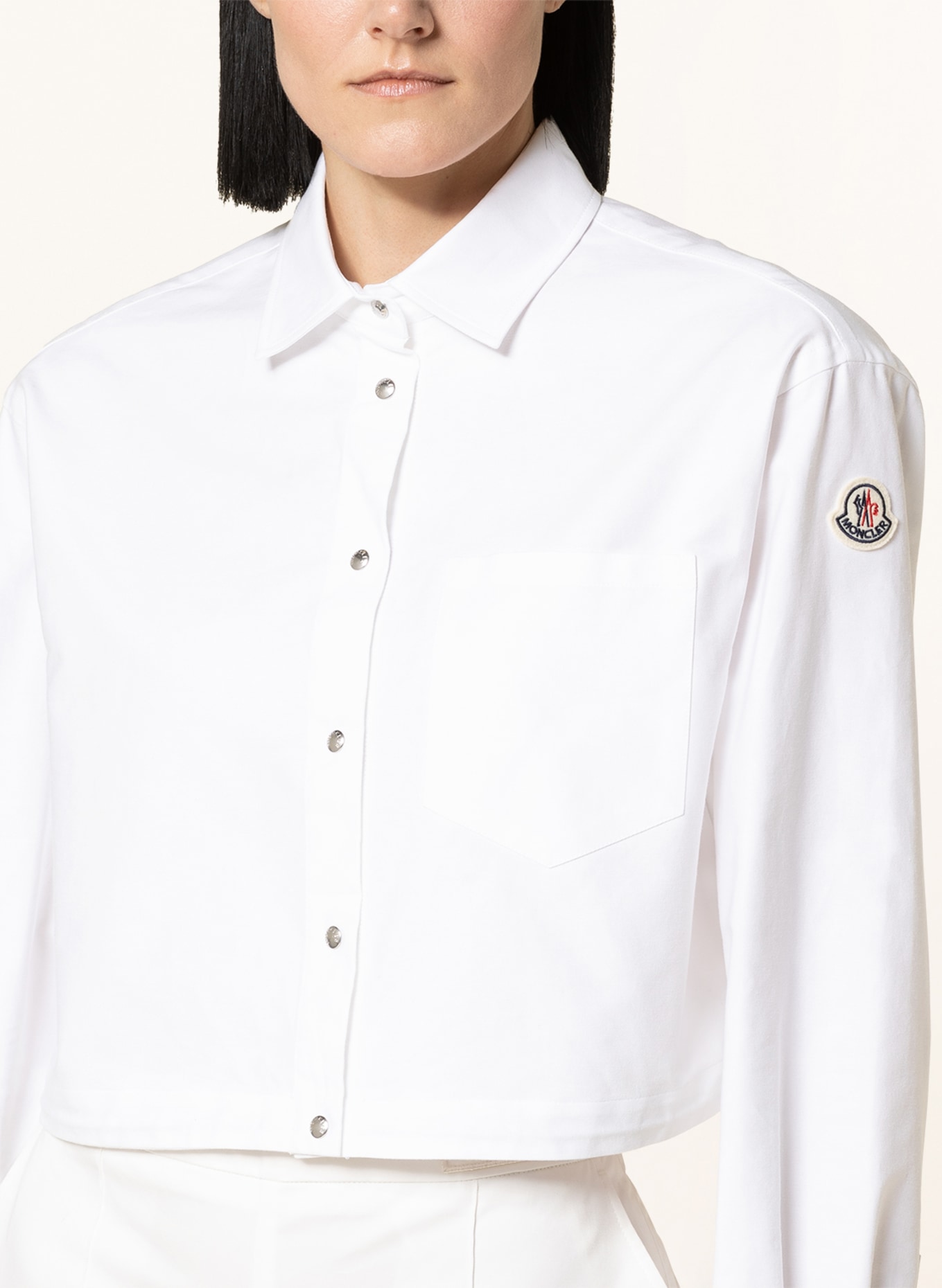MONCLER Cropped shirt blouse, Color: WHITE (Image 4)