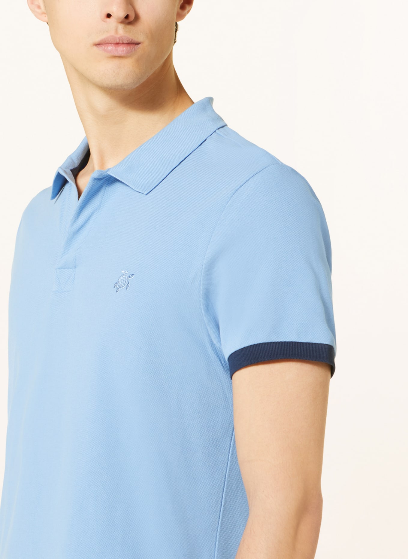 VILEBREQUIN Piqué-Poloshirt: HELLBLAU