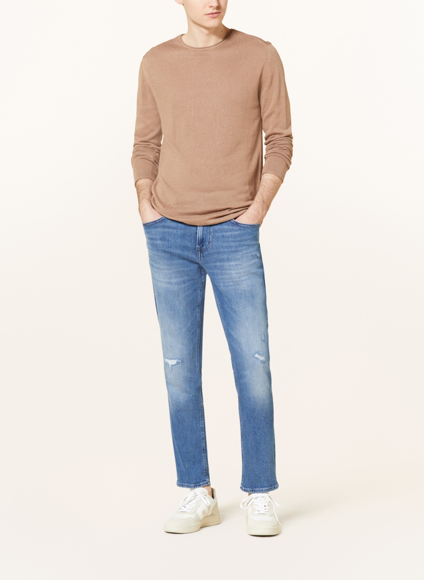 JOOP! JEANS Sweater FIDOS with linen, Color: LIGHT BROWN (Image 2)