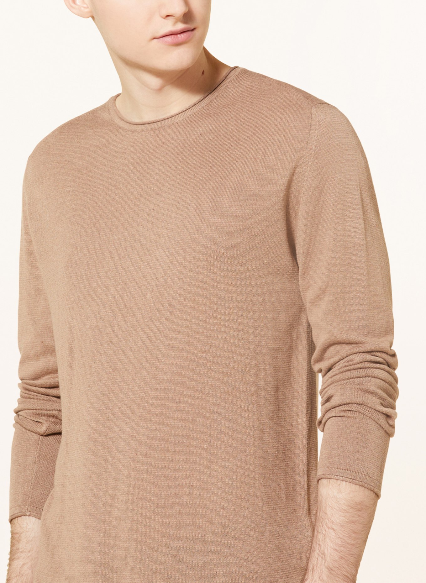 JOOP! JEANS Sweater FIDOS with linen, Color: LIGHT BROWN (Image 4)