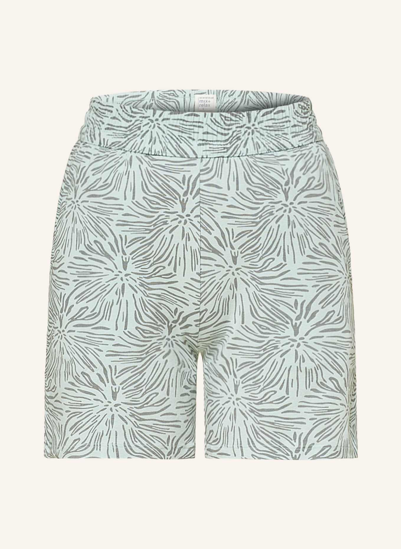 SCHIESSER Pajama shorts MIX+RELAX, Color: LIGHT GREEN/ GRAY (Image 1)