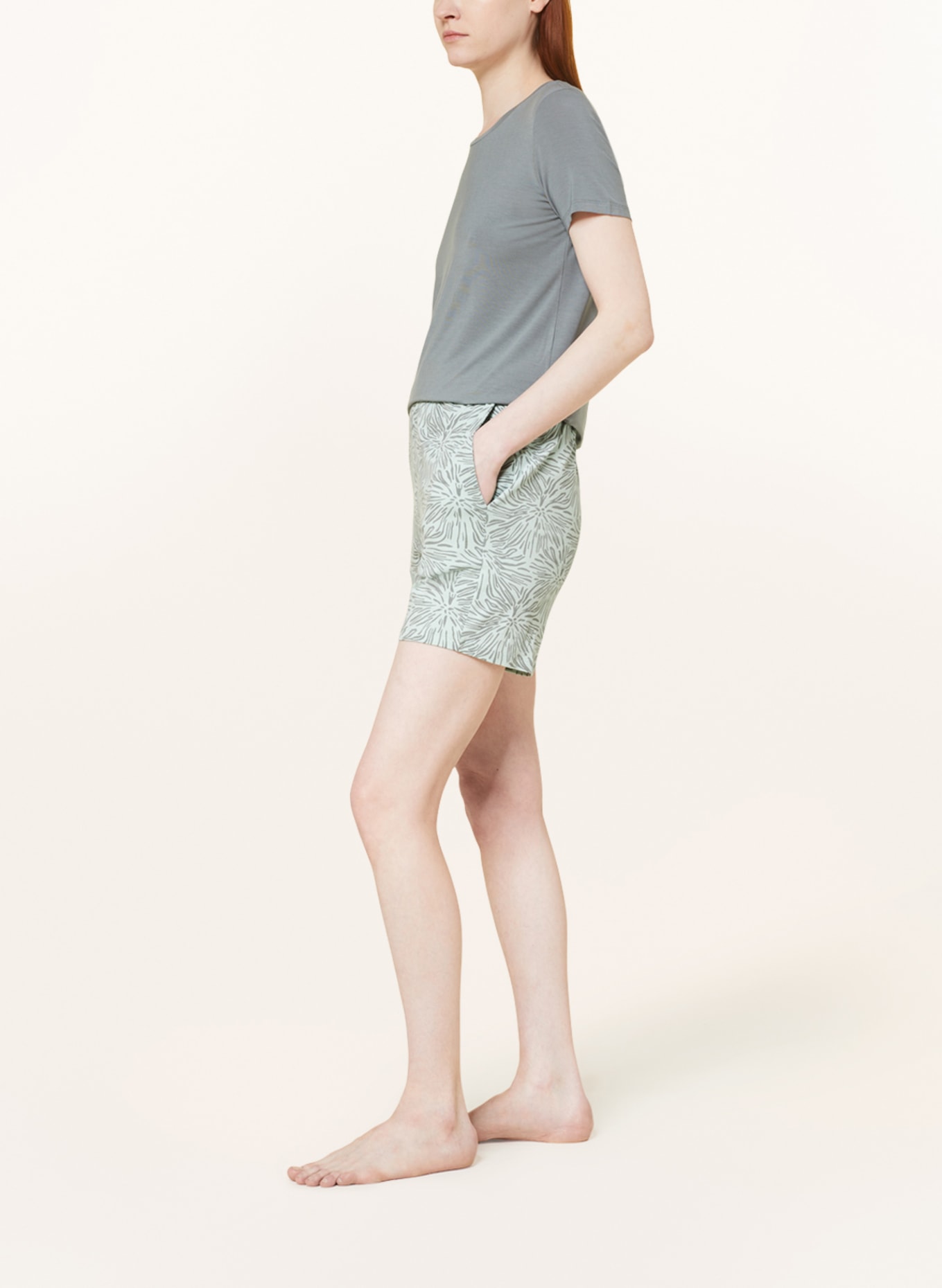 SCHIESSER Pajama shorts MIX+RELAX, Color: LIGHT GREEN/ GRAY (Image 4)