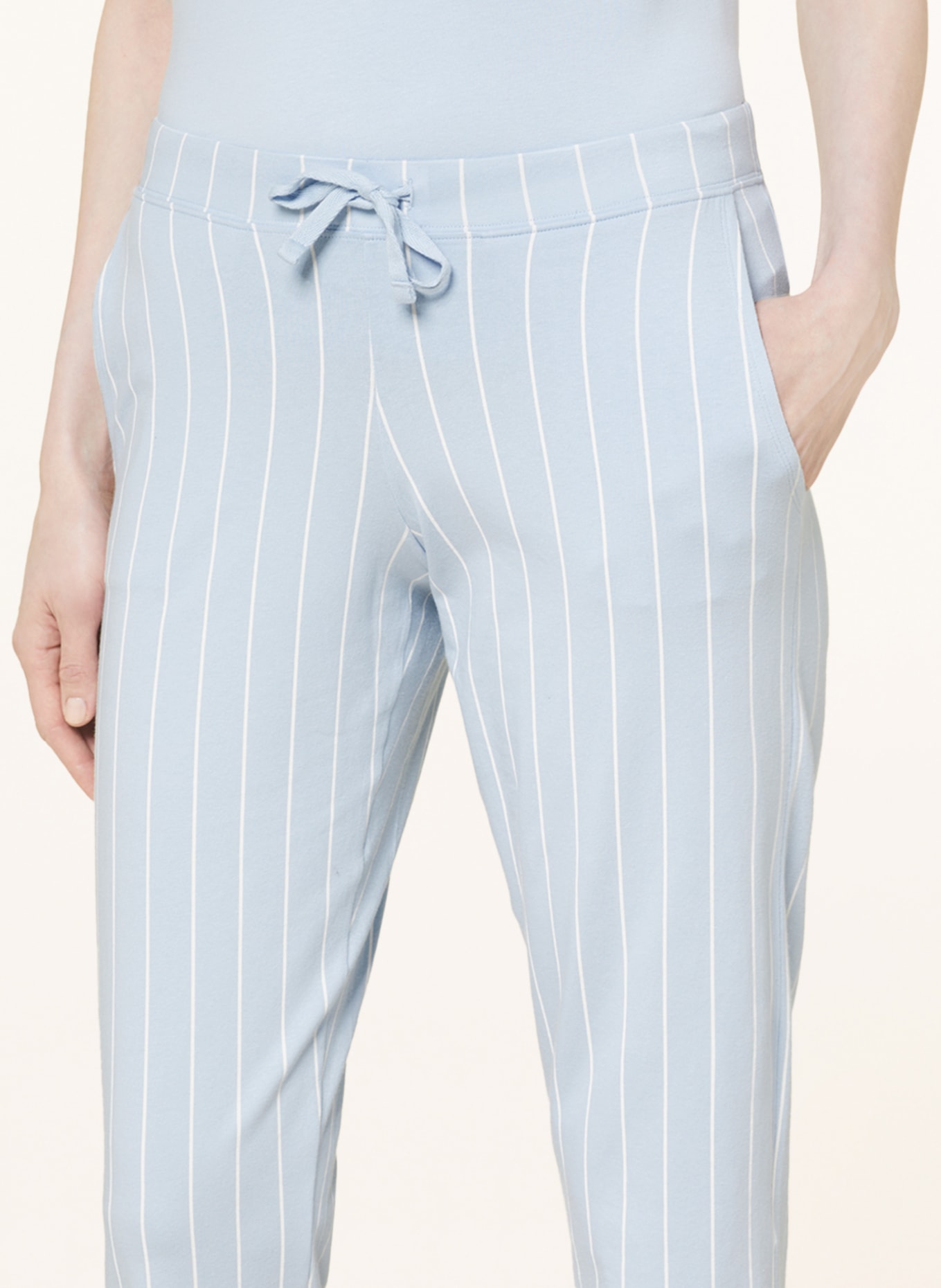 SCHIESSER 3/4 pajama pants MIX+RELAX, Color: LIGHT BLUE/ WHITE (Image 5)