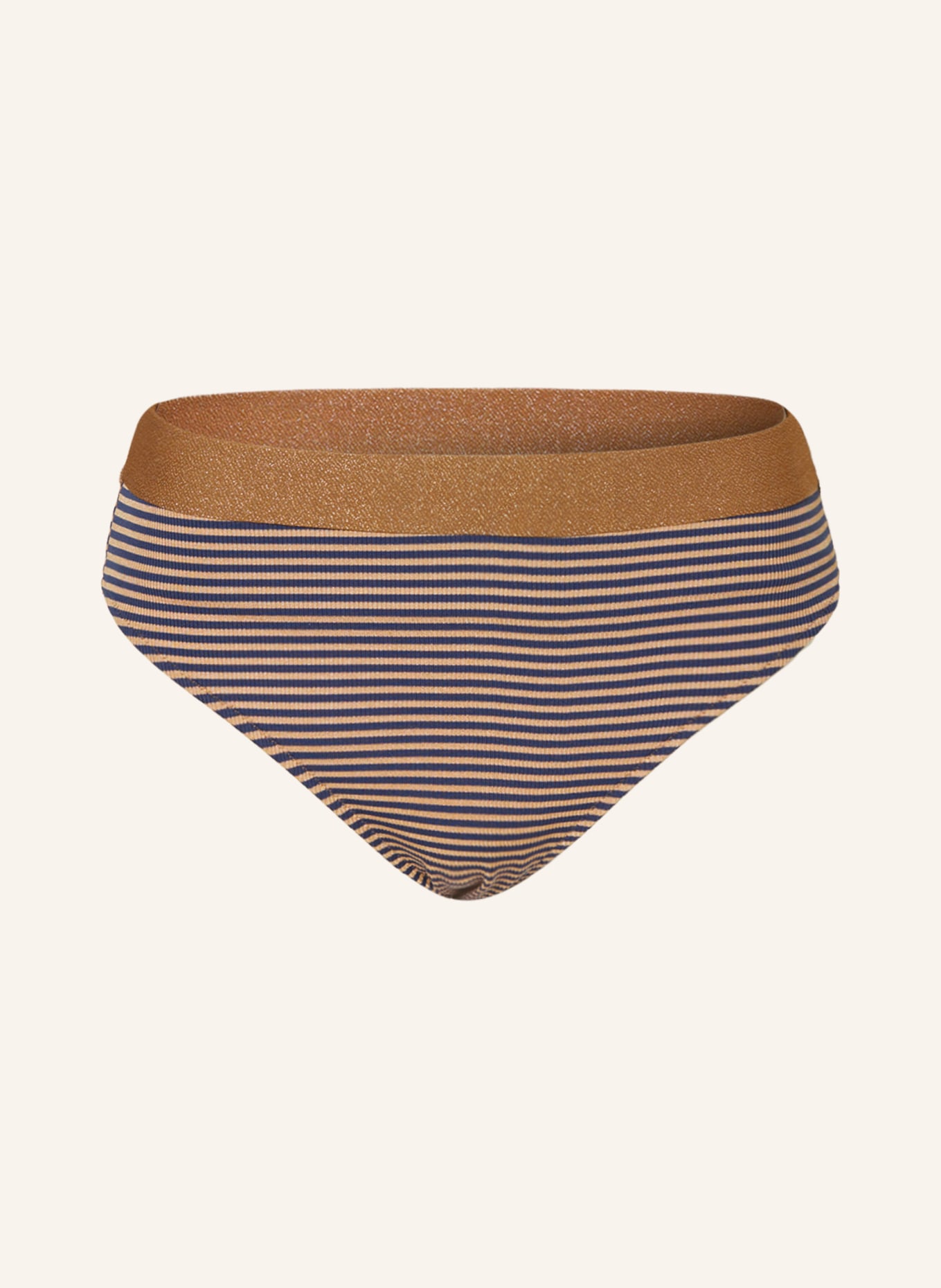 MARIE JO High waist bikini bottoms SATURNA with glitter thread, Color: BEIGE (Image 1)