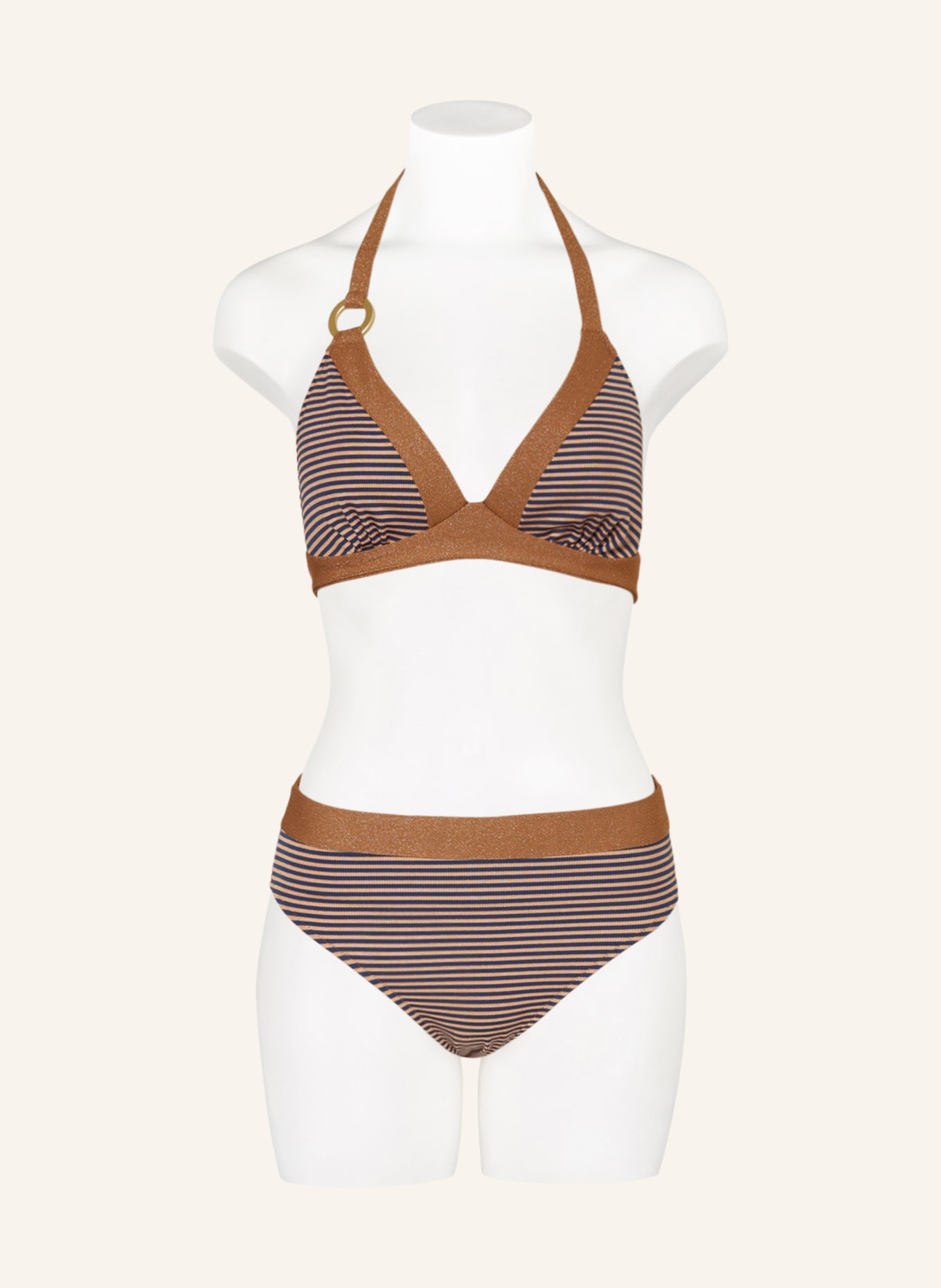 MARIE JO High waist bikini bottoms SATURNA with glitter thread, Color: BEIGE (Image 2)