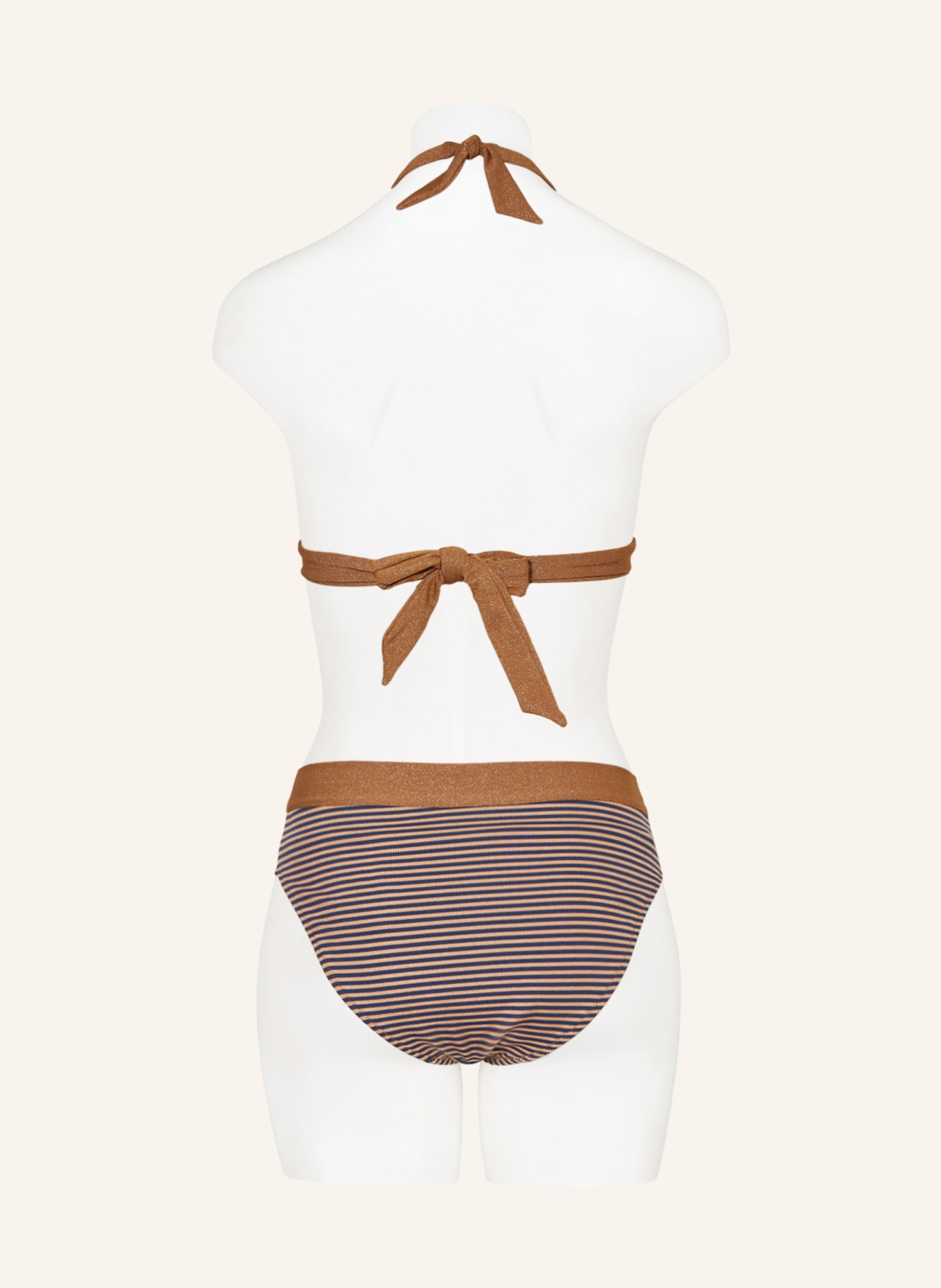 MARIE JO High waist bikini bottoms SATURNA with glitter thread, Color: BEIGE (Image 3)