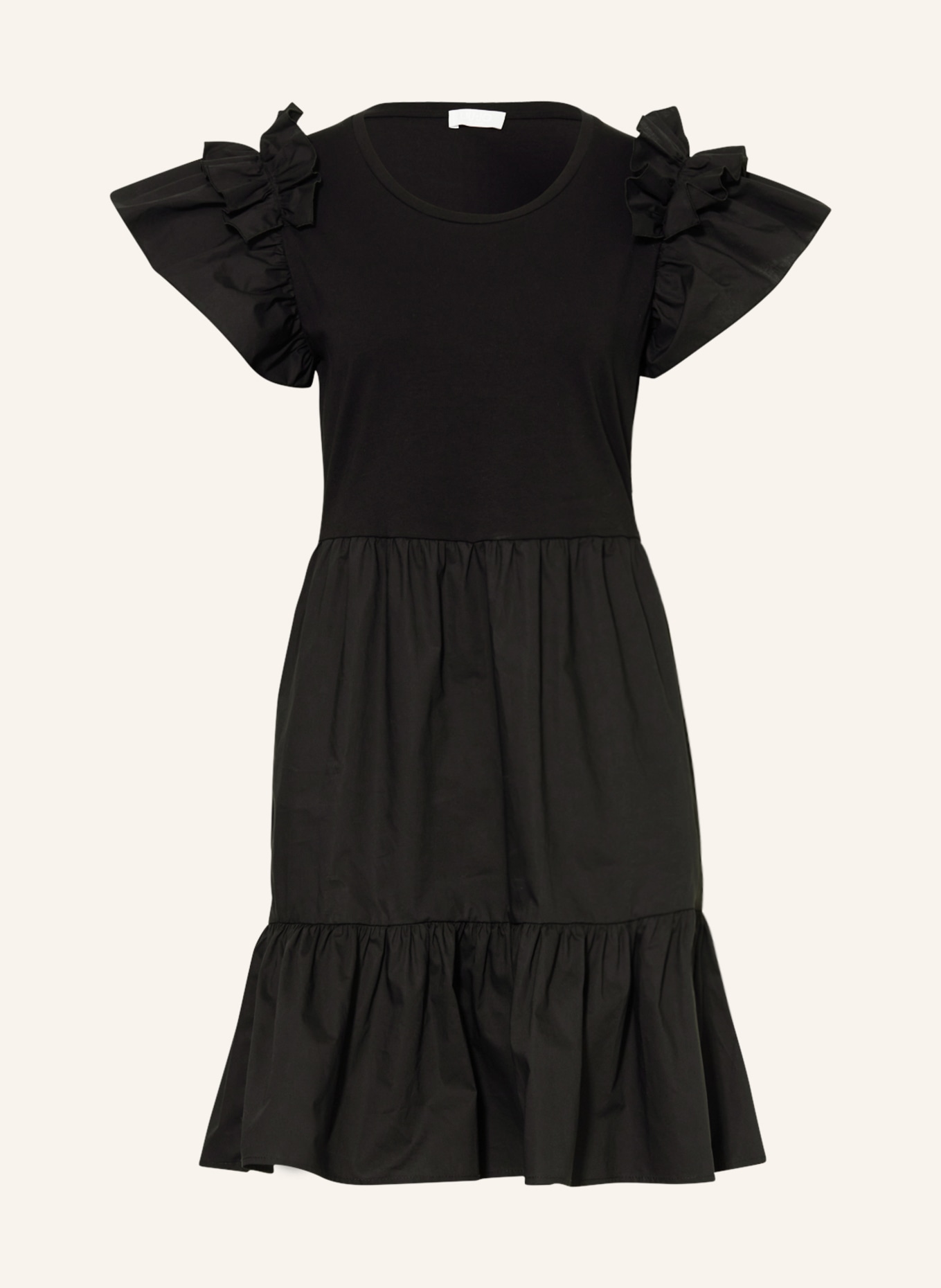 LIU JO Dress in mixed materials, Color: BLACK (Image 1)