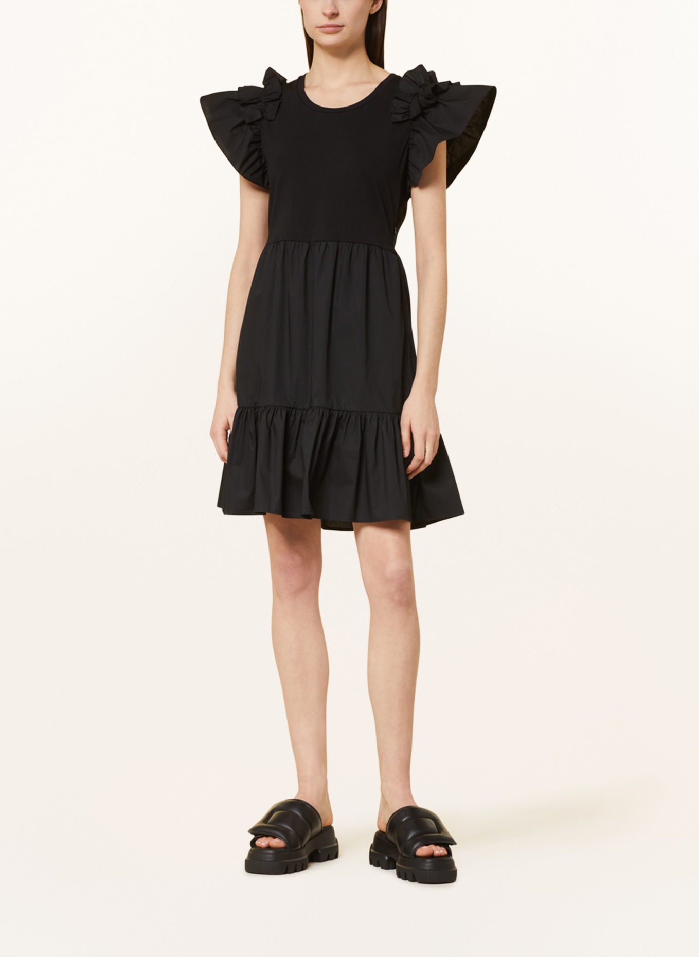 LIU JO Dress in mixed materials, Color: BLACK (Image 2)