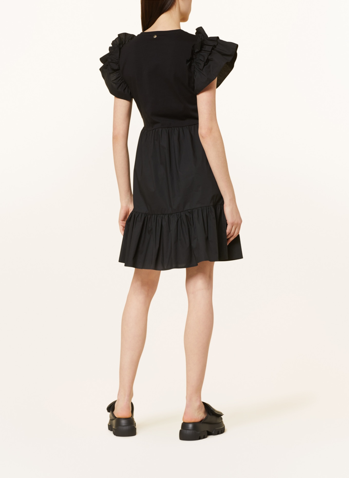 LIU JO Dress in mixed materials, Color: BLACK (Image 3)