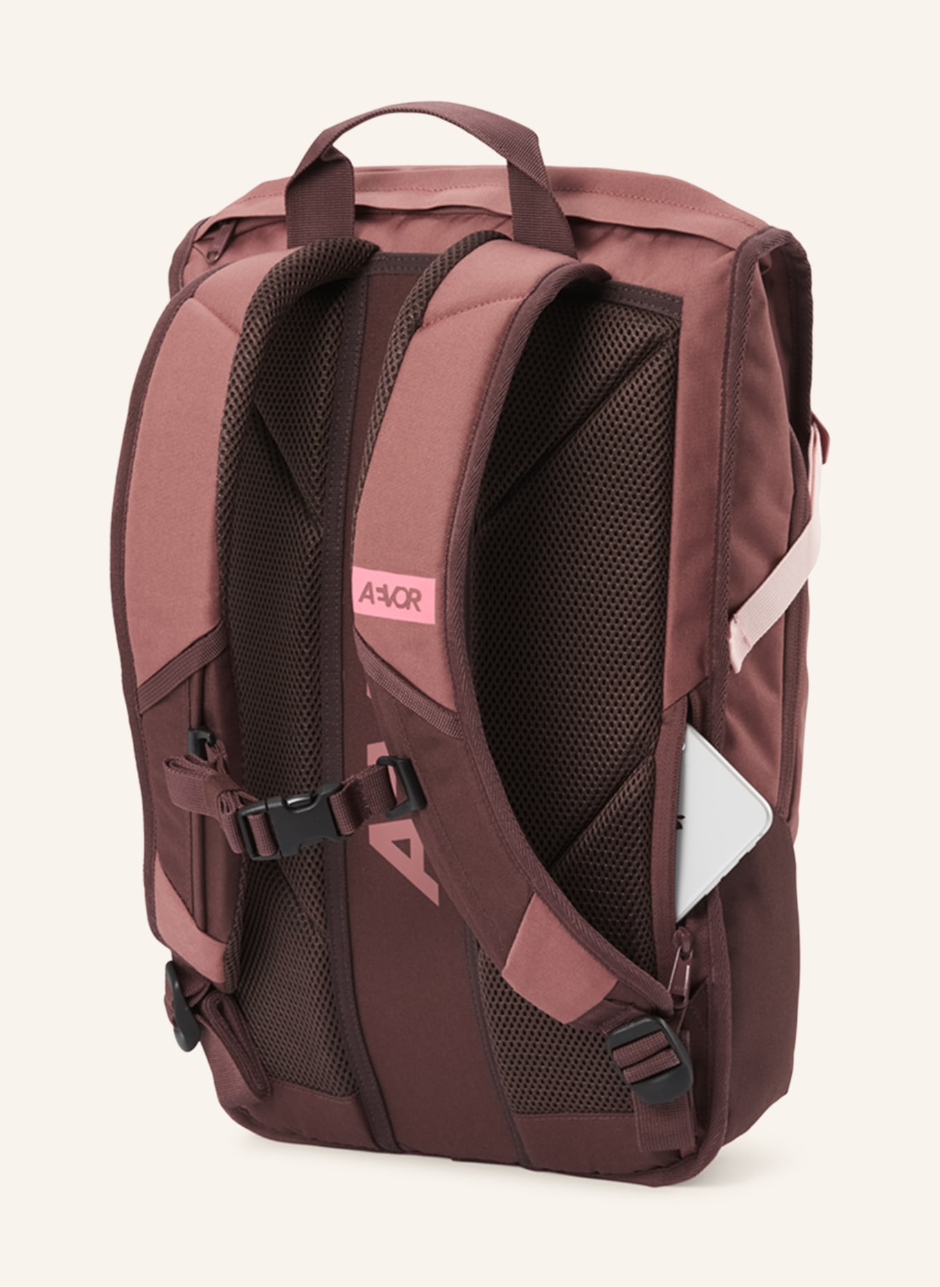 AEVOR Backpack DAYPACK PROOF 18 l with laptop compartment, Color: DUSKY PINK/ DARK BROWN (Image 2)