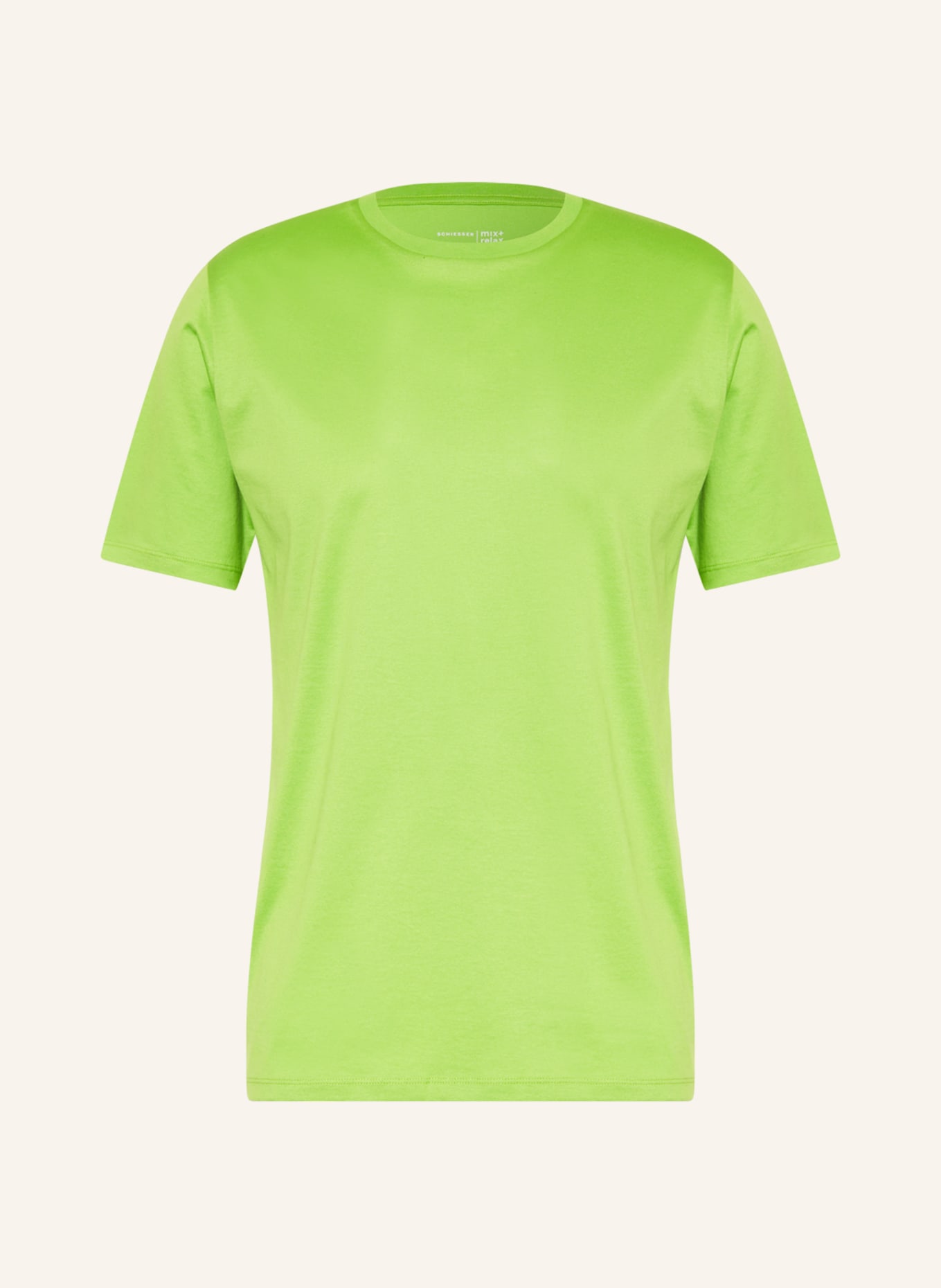 SCHIESSER Pajama shirt MIX+RELAX, Color: NEON GREEN (Image 1)