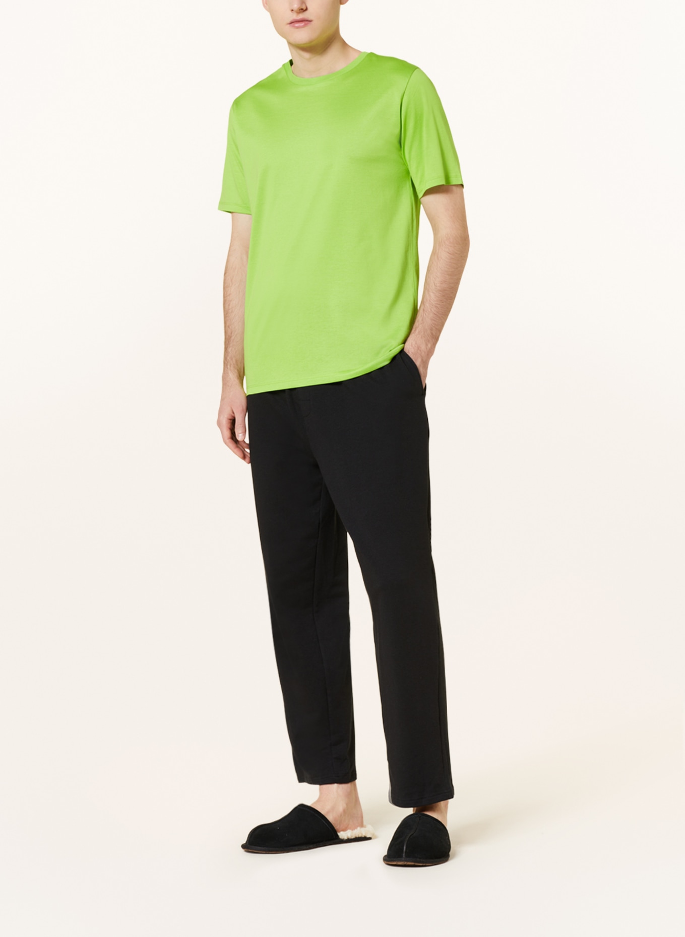 SCHIESSER Pajama shirt MIX+RELAX, Color: NEON GREEN (Image 2)
