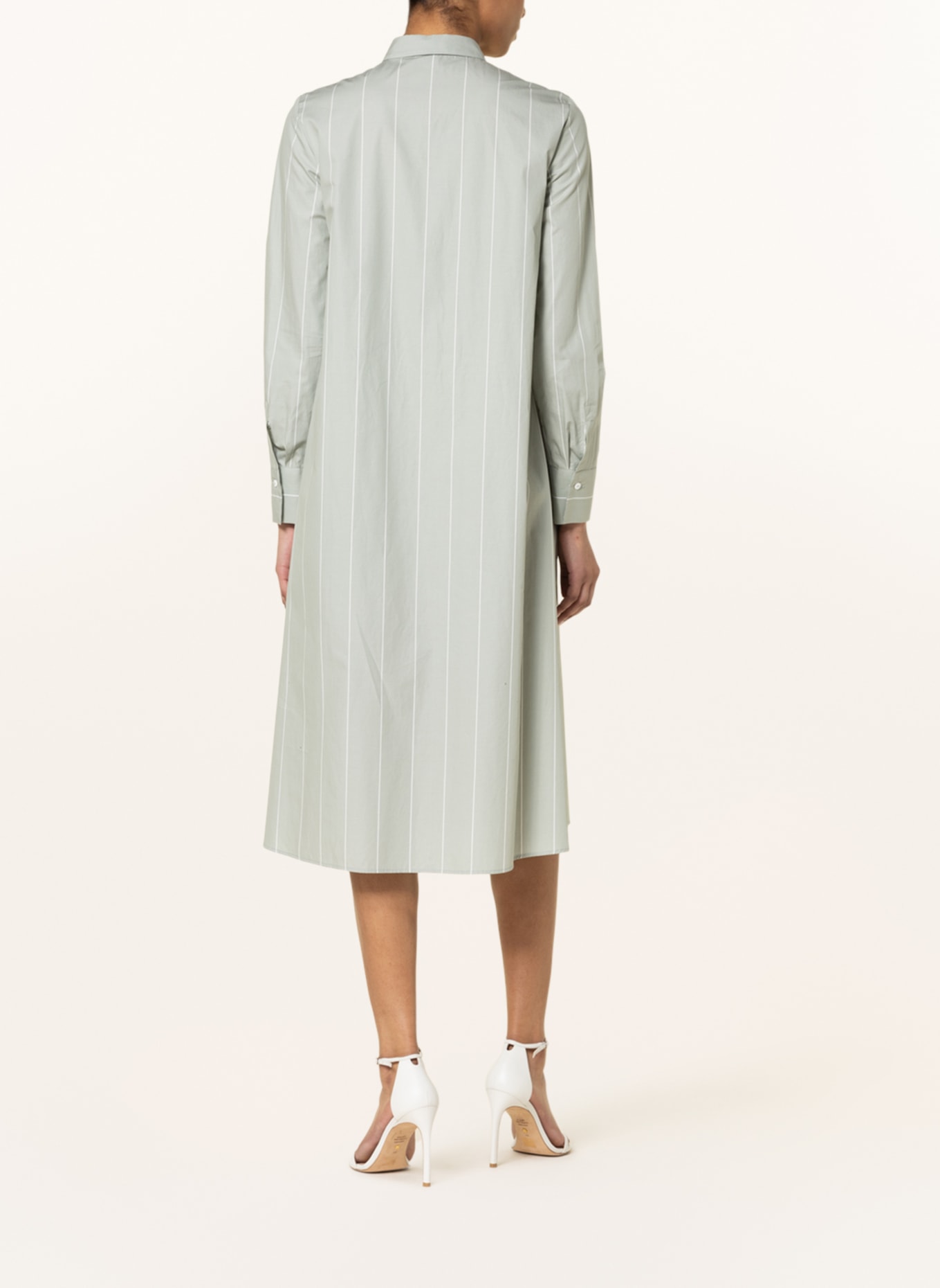 ETERNA 1863 Shirt dress, Color: KHAKI/ WHITE (Image 3)