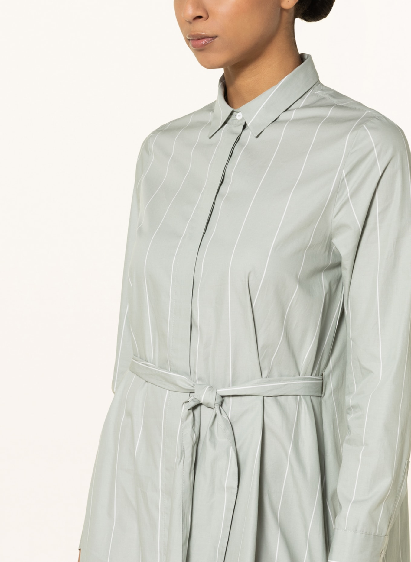 ETERNA 1863 Shirt dress, Color: KHAKI/ WHITE (Image 4)
