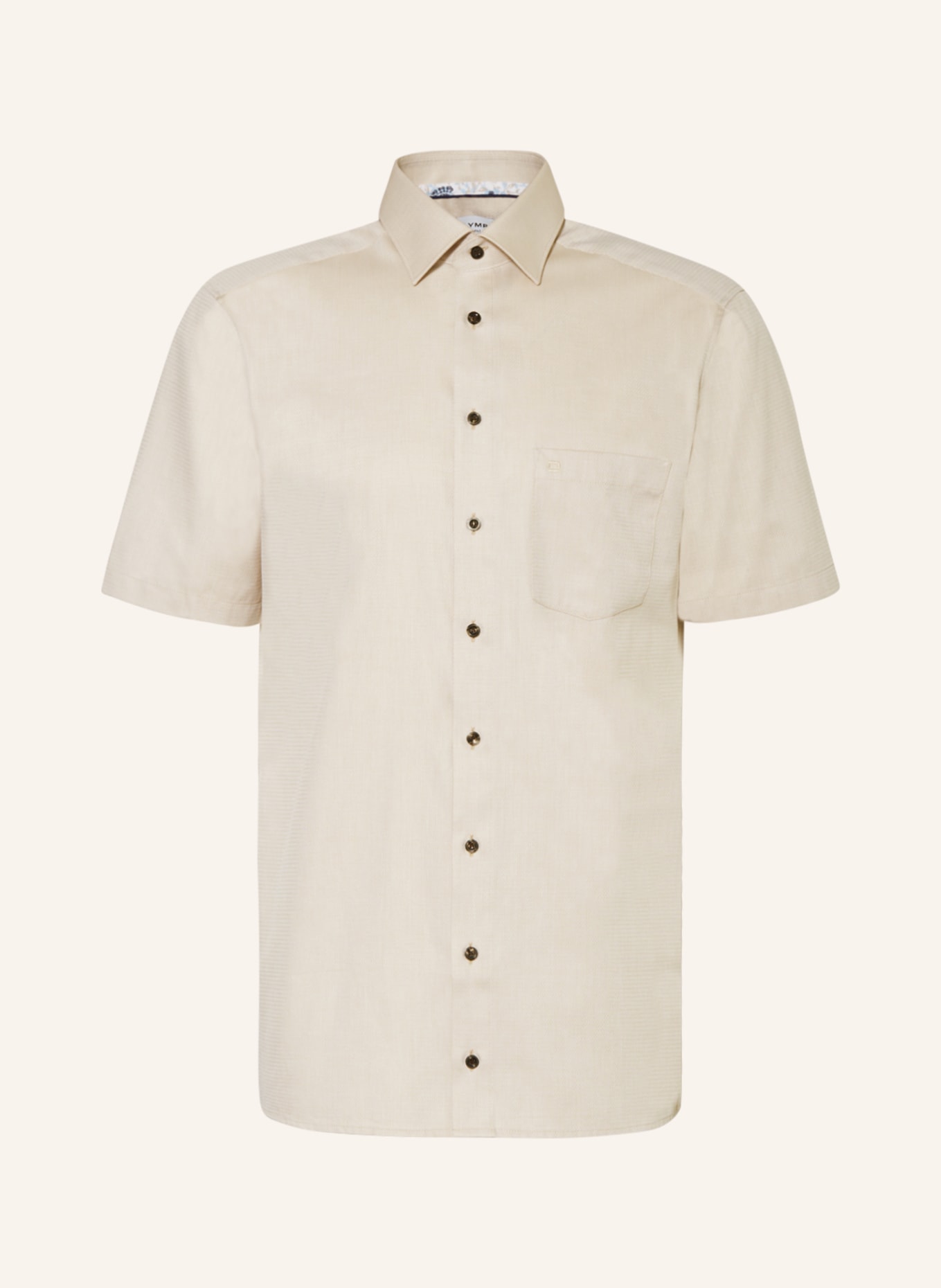 OLYMP Koszula z krótkim rękawem, krój zbliżony do modern fit, Kolor: BEŻOWY (Obrazek 1)