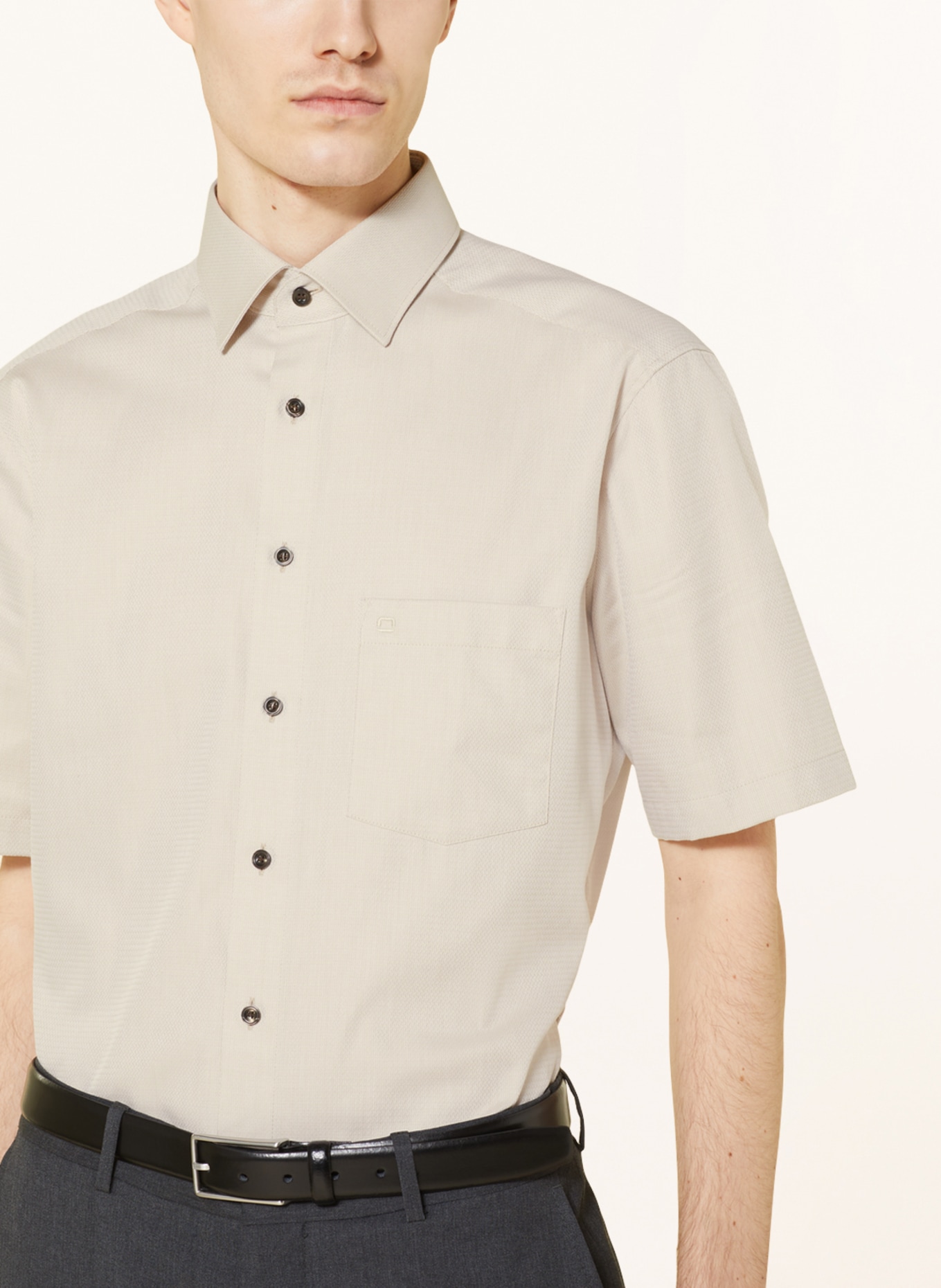 OLYMP Košile s krátkým rukávem Tendenz Modern Fit, Barva: BÉŽOVÁ (Obrázek 4)
