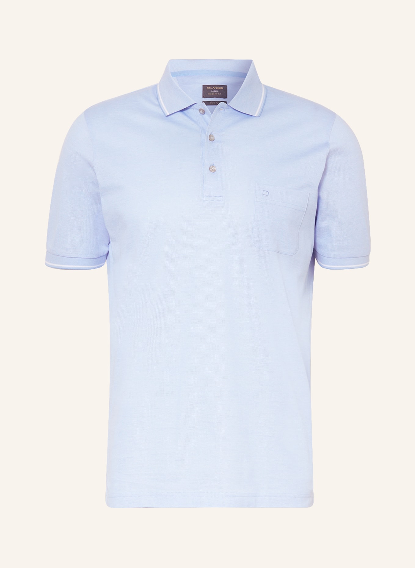 OLYMP Piqué-Poloshirt Modern Fit, Farbe: HELLBLAU (Bild 1)