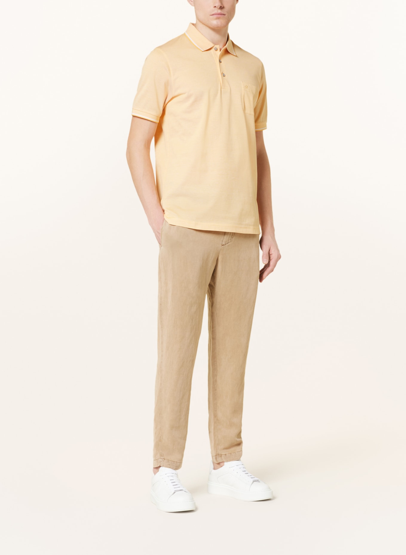 OLYMP Piqué-Poloshirt Modern Fit, Farbe: HELLORANGE (Bild 2)