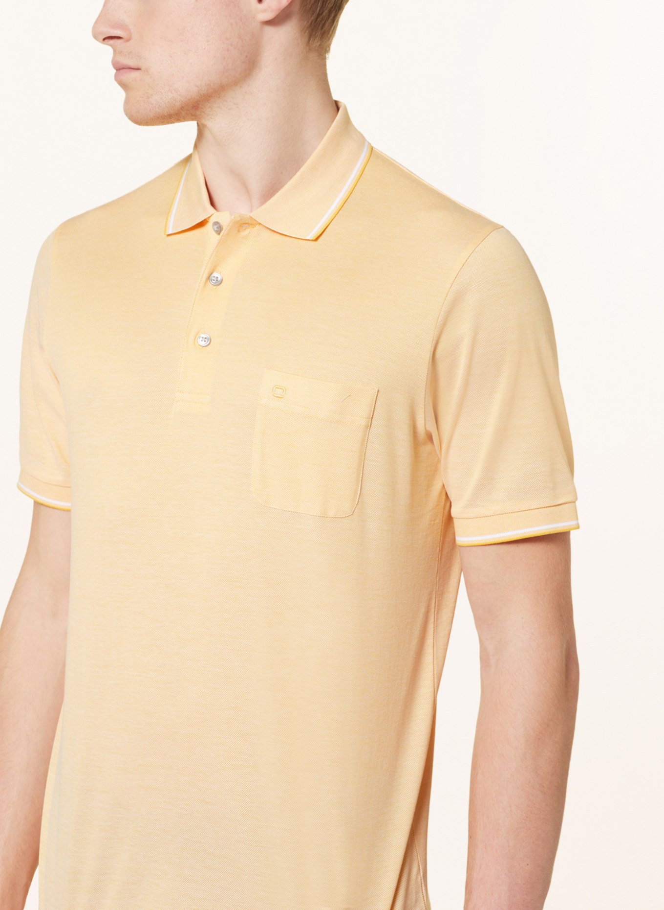 OLYMP Piqué-Poloshirt Modern Fit, Farbe: HELLORANGE (Bild 4)