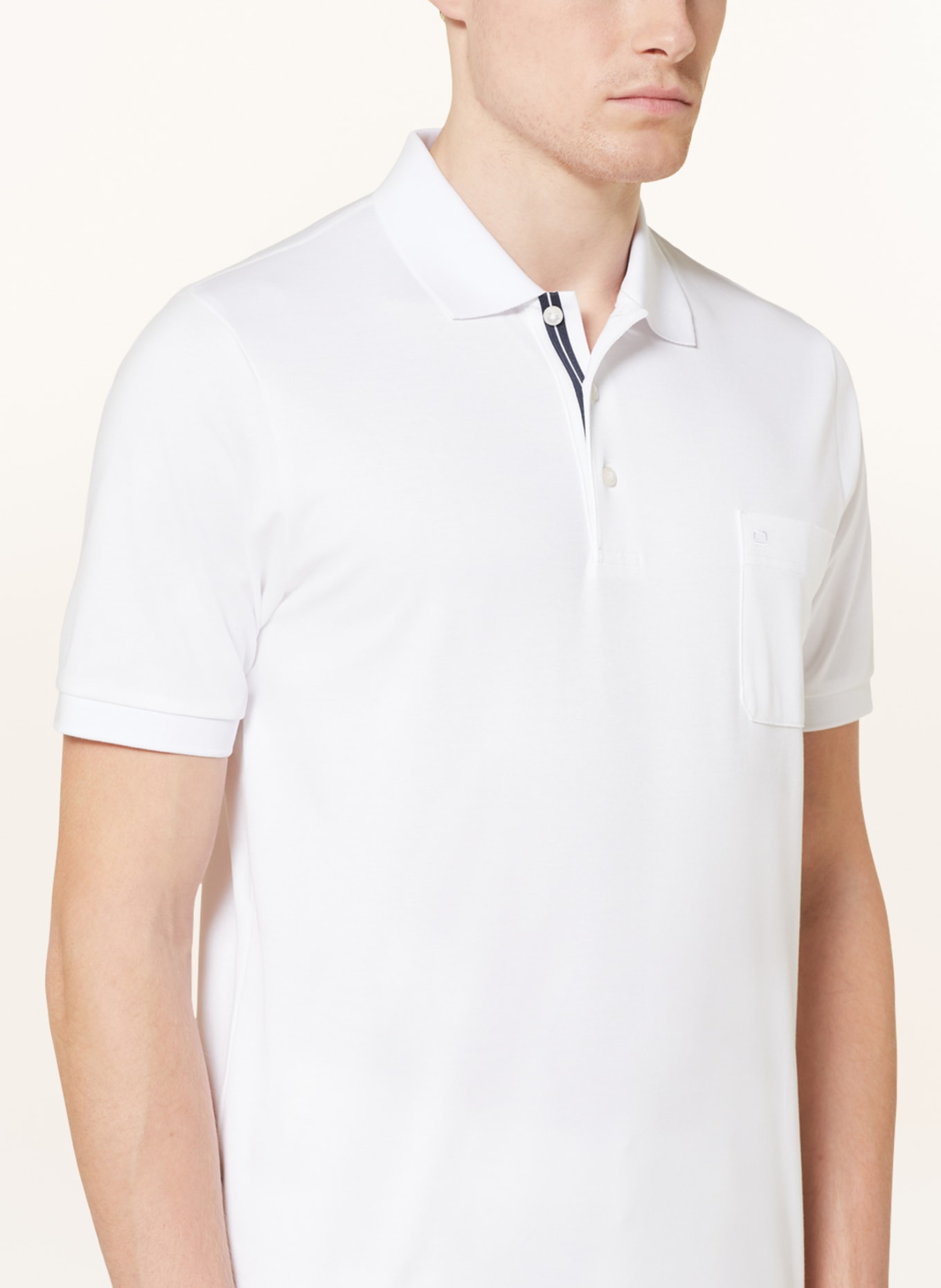 OLYMP Jersey-Poloshirt, Farbe: WEISS (Bild 4)