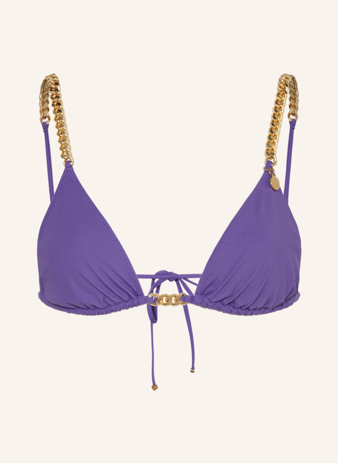 STELLA McCARTNEY SWIMWEAR Triangle bikini top, Color: PURPLE/ GOLD (Image 1)