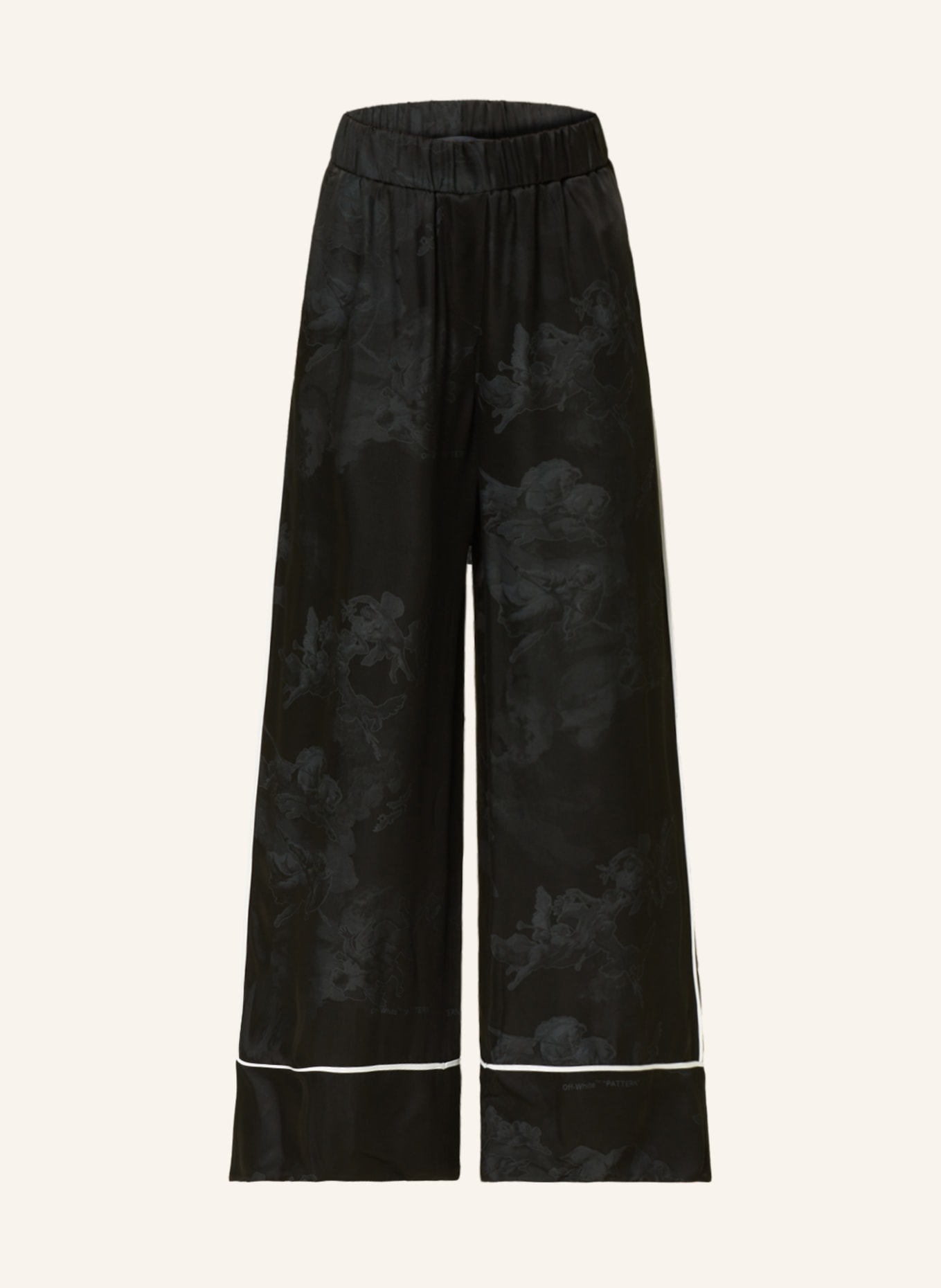 Off-White Wide leg trousers in satin, Color: BLACK (Image 1)