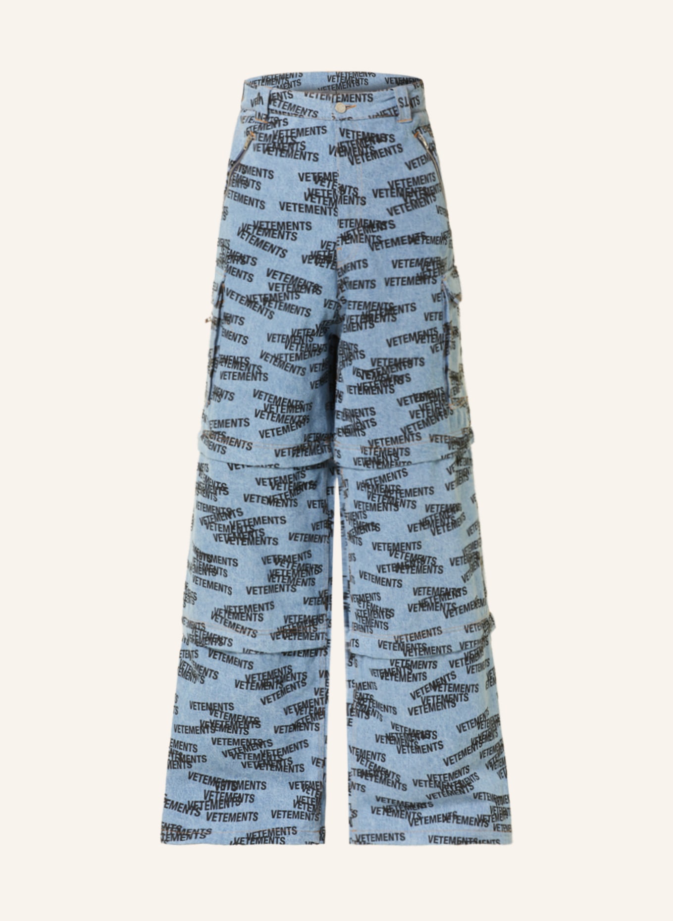 VETEMENTS Cargo jeans straight fit, Color: MEDIUM BLUE / BLACK (Image 1)