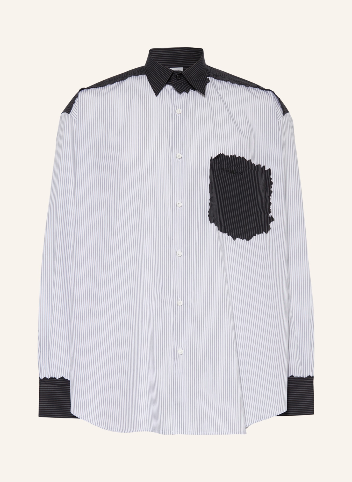 VETEMENTS Oversized shirt comfort fit, Color: WHITE/ BLACK (Image 1)