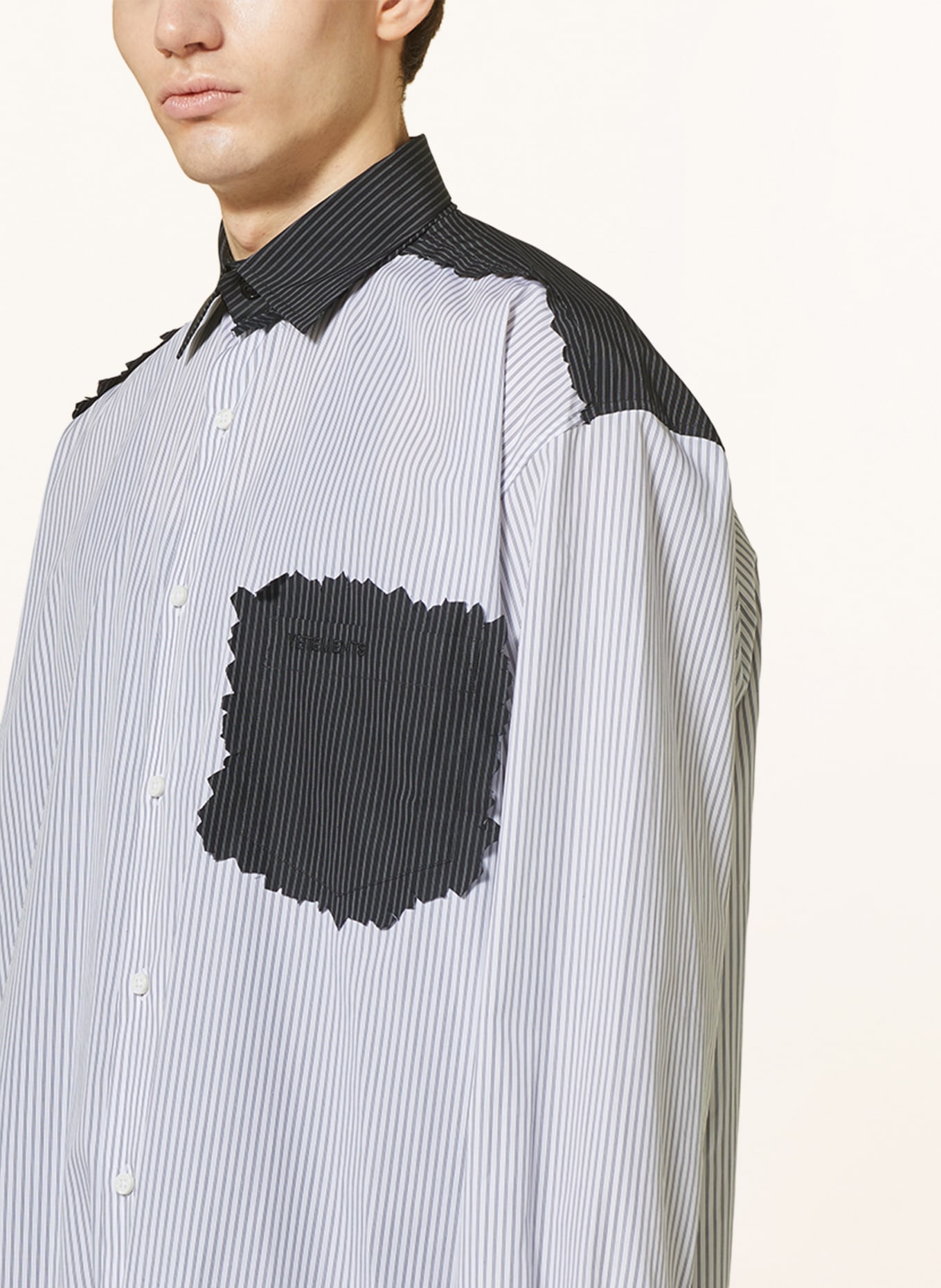 VETEMENTS Oversized shirt comfort fit, Color: WHITE/ BLACK (Image 4)
