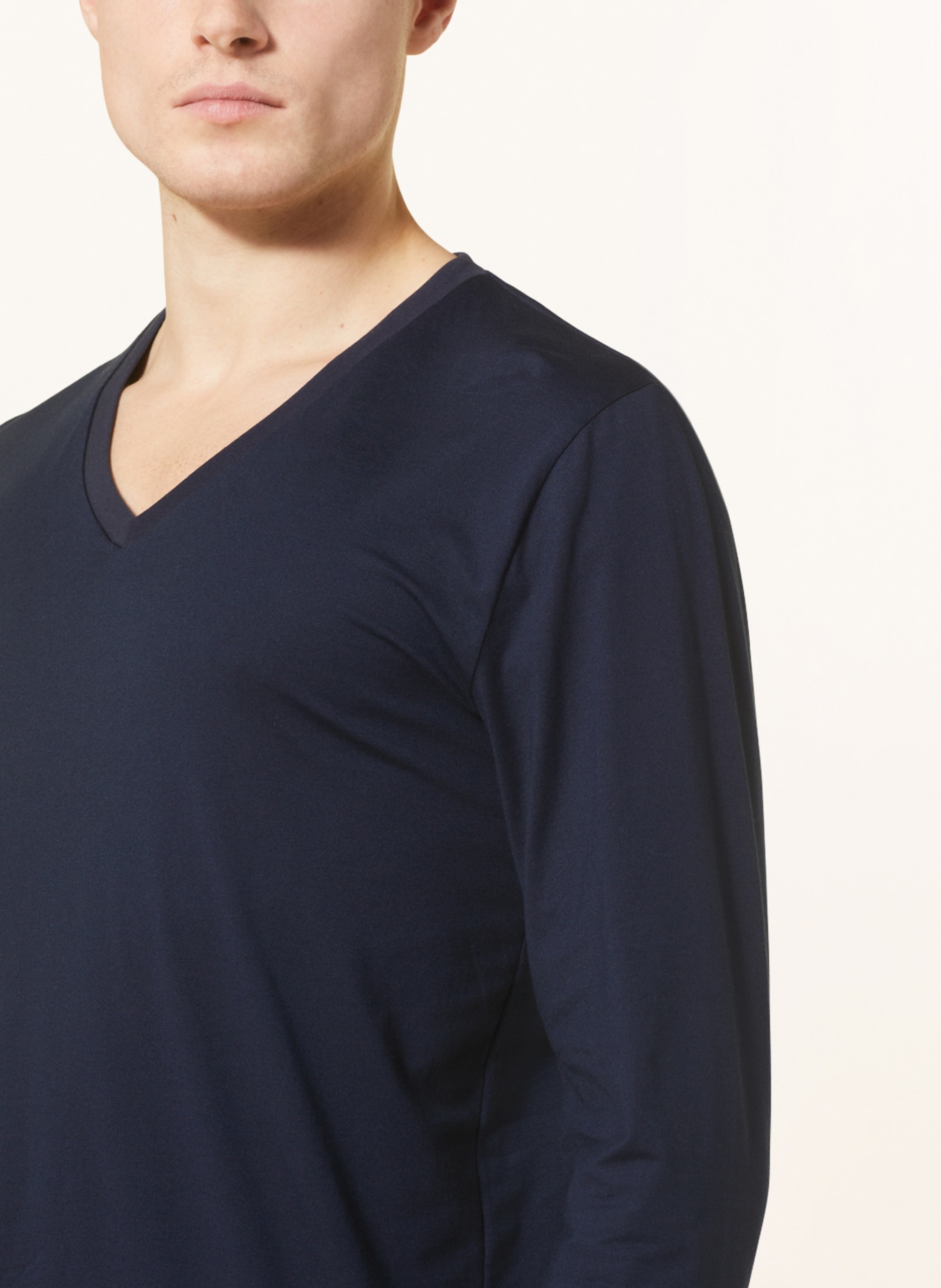 mey Pajama shirt series DRY COTTON COLOUR, Color: DARK BLUE (Image 4)