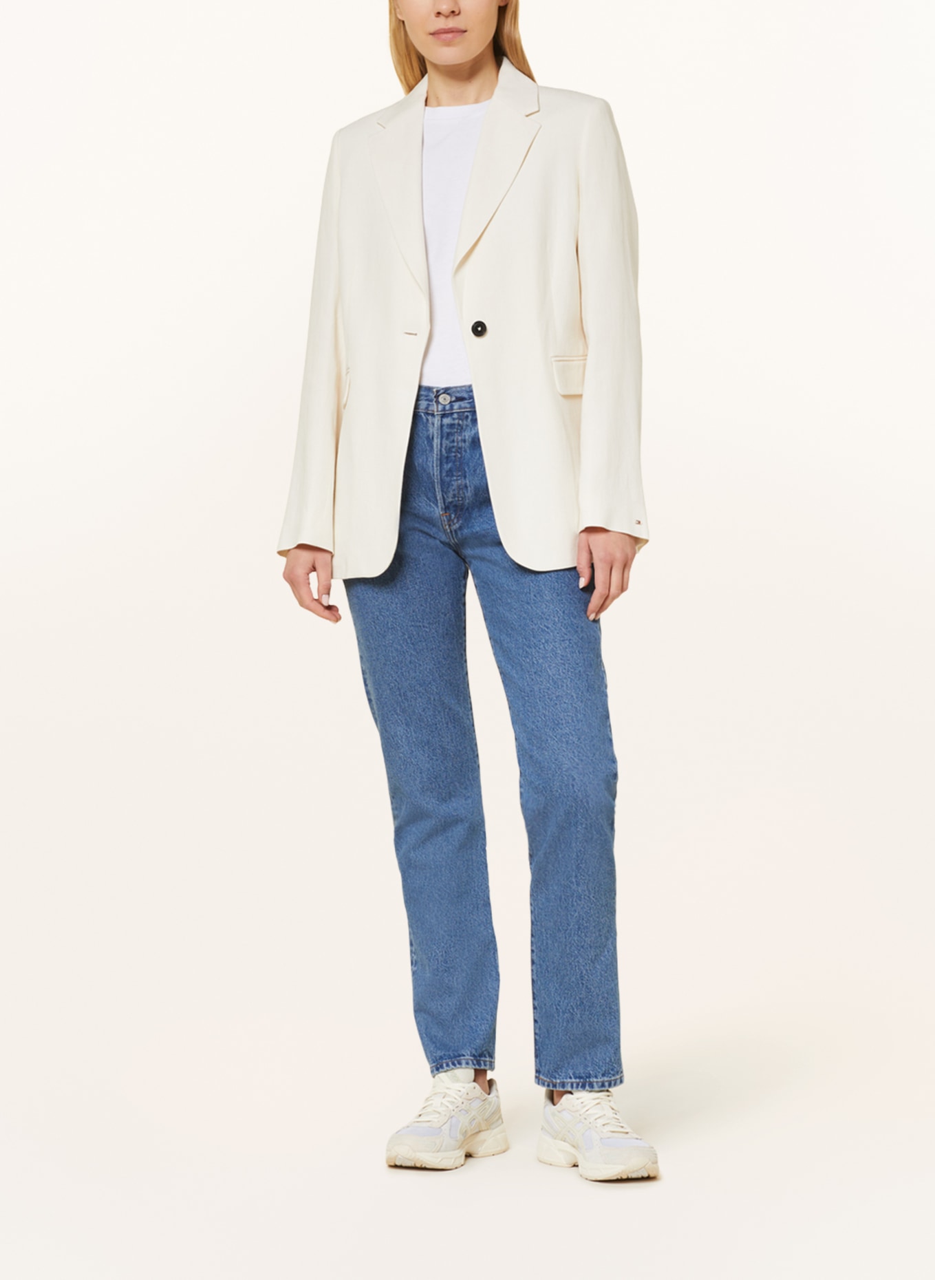 TOMMY HILFIGER Blazer mit Leinen: ECRU