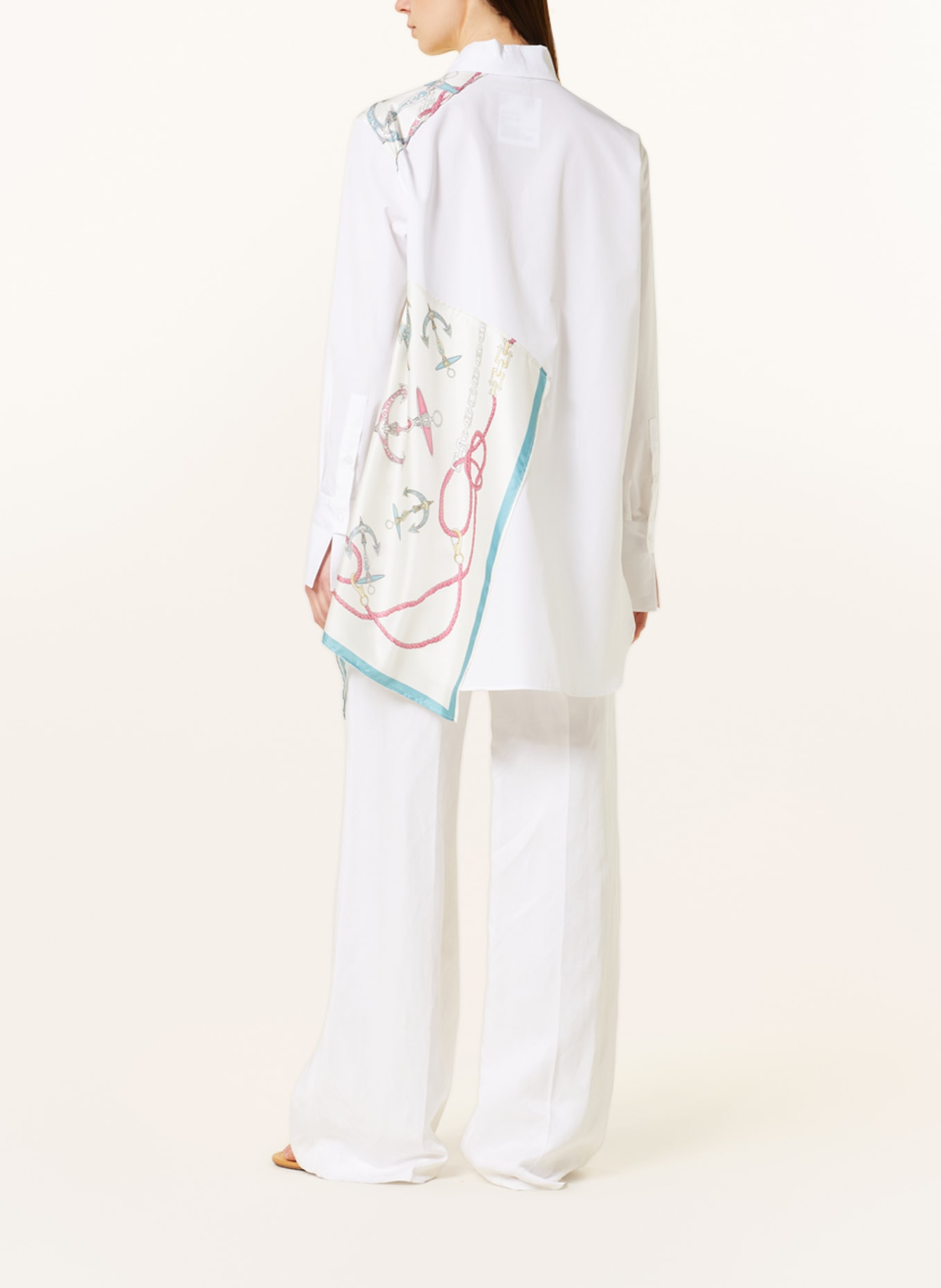 Seafarer Shirt blouse in mixed materials, Color: WHITE (Image 3)