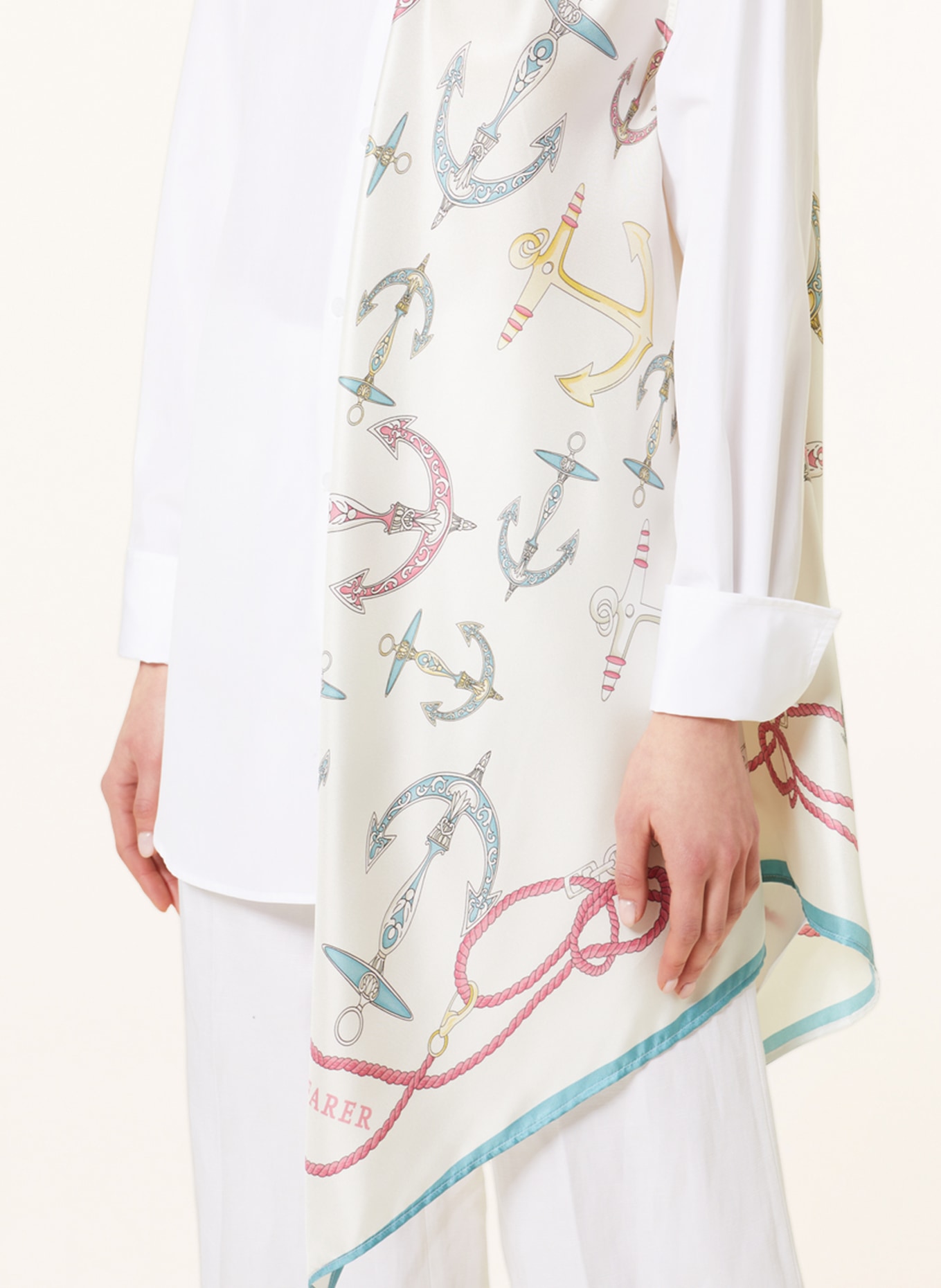 Seafarer Shirt blouse in mixed materials, Color: WHITE (Image 4)