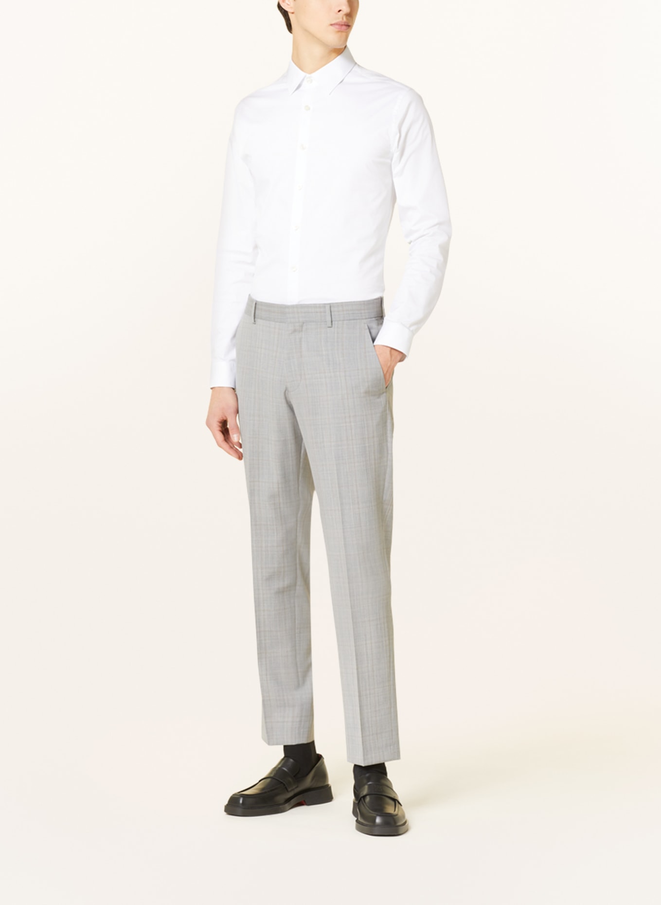 TIGER OF SWEDEN Spodnie garniturowe TENUTAS straight fit z lnem, Kolor: 1Q8 Grey Shadow (Obrazek 3)