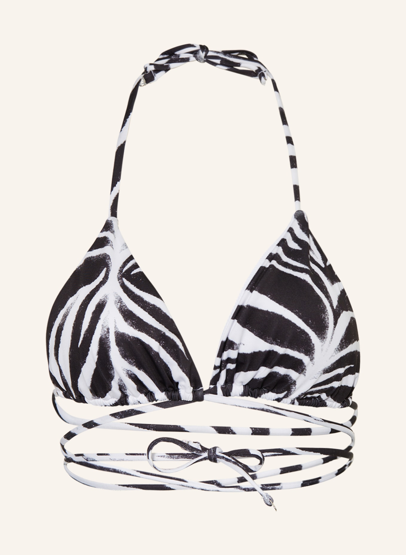 HUGO Triangle bikini top SAVANNA, Color: BLACK/ WHITE (Image 1)