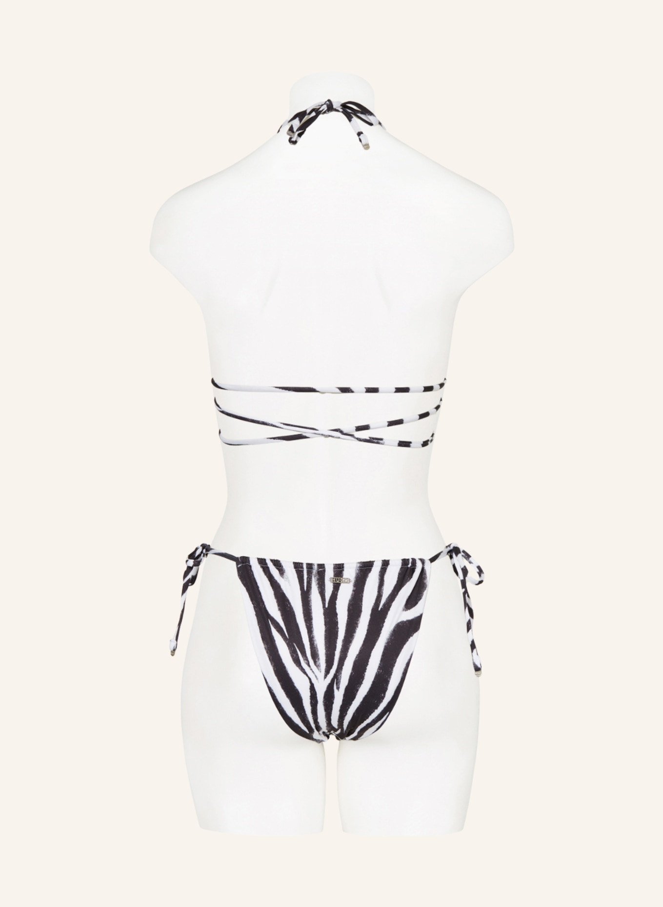 HUGO Triangle bikini top SAVANNA, Color: BLACK/ WHITE (Image 3)