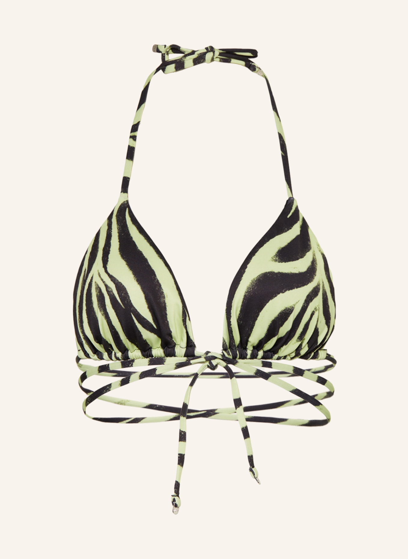 HUGO Triangle bikini top SAVANNA, Color: NEON YELLOW/ BLACK (Image 1)