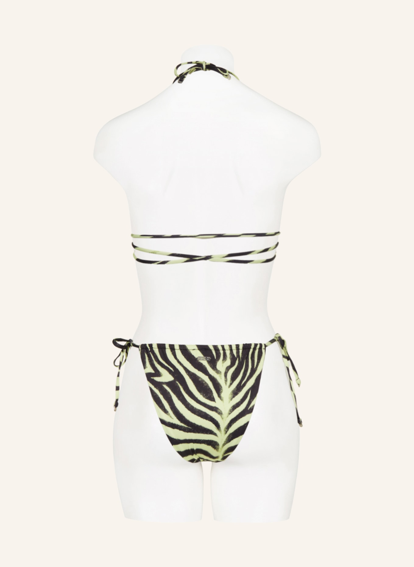 HUGO Triangle bikini top SAVANNA, Color: NEON YELLOW/ BLACK (Image 3)