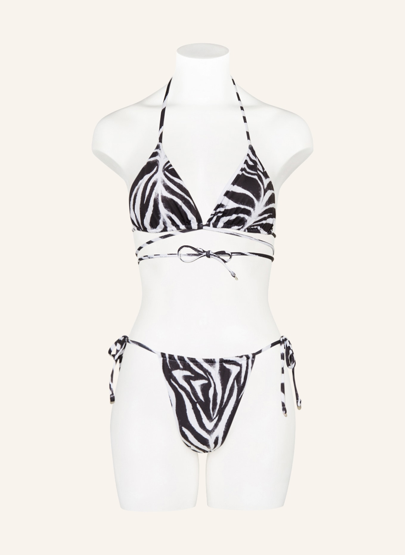 HUGO Triangle bikini bottoms SAVANNA, Color: BLACK/ WHITE (Image 2)