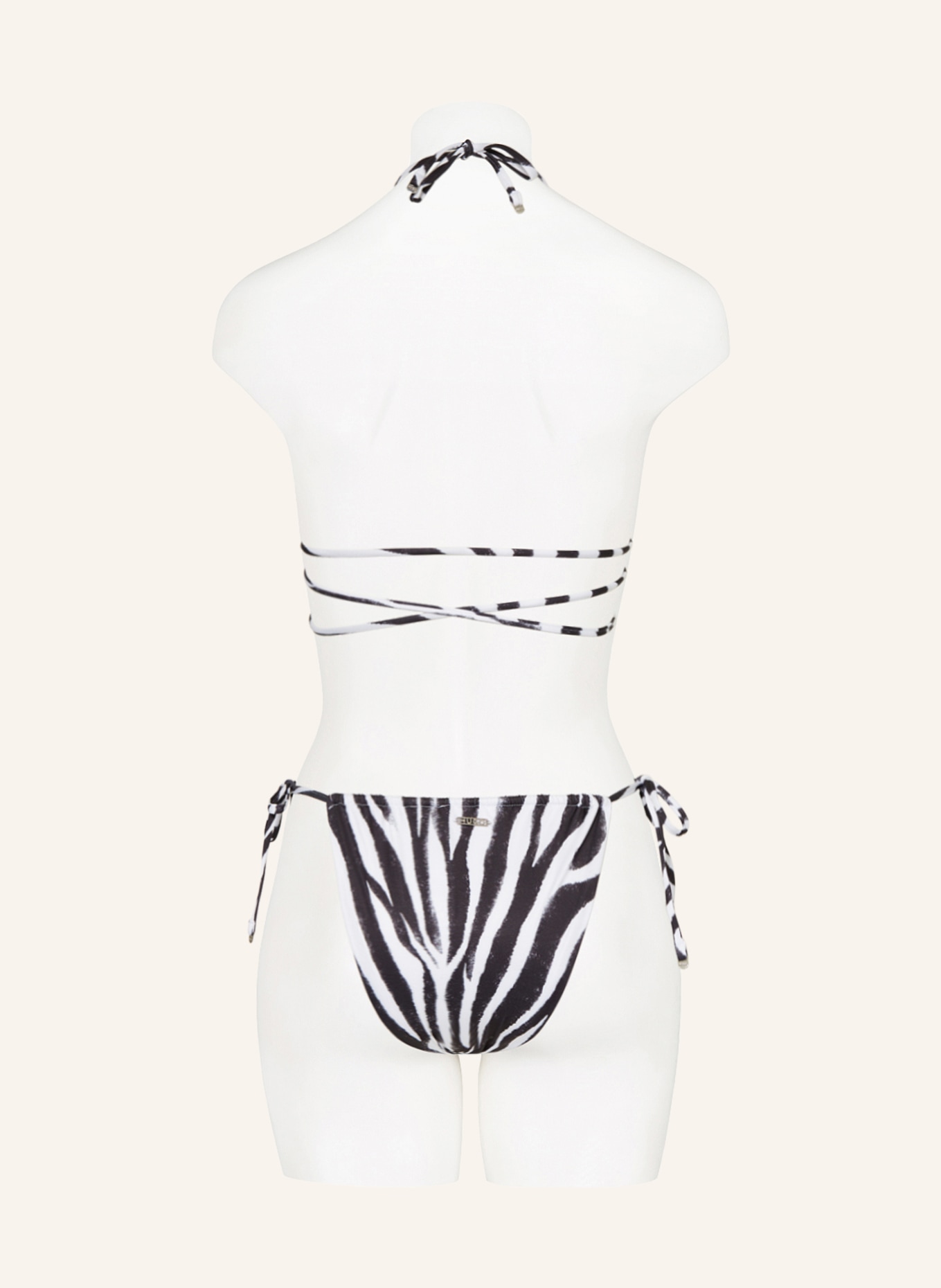HUGO Triangle bikini bottoms SAVANNA, Color: BLACK/ WHITE (Image 3)