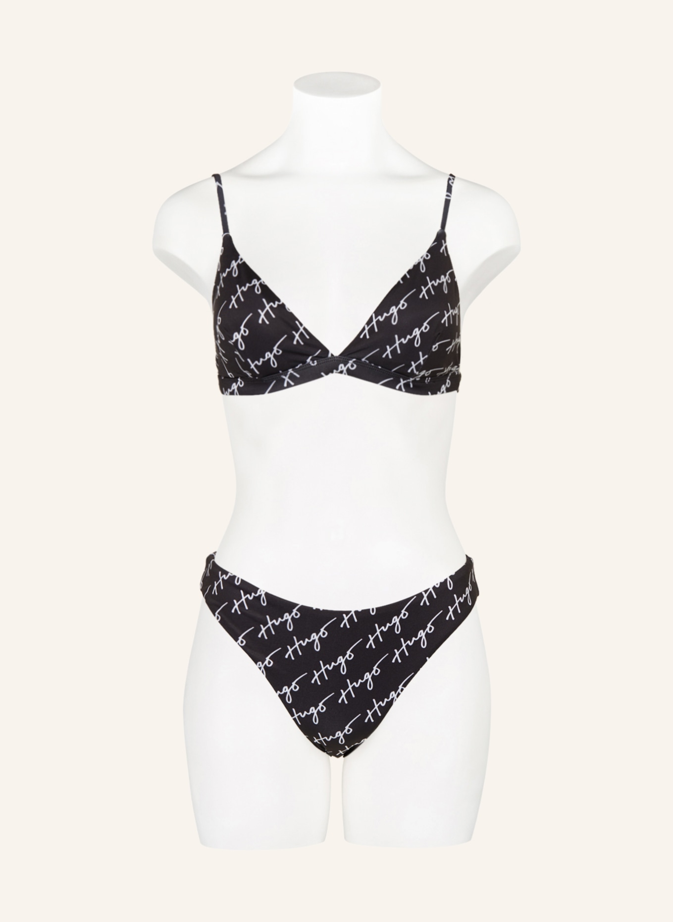 HUGO Triangel-Bikini-Top SIGNATURE, Farbe: SCHWARZ/ WEISS (Bild 2)