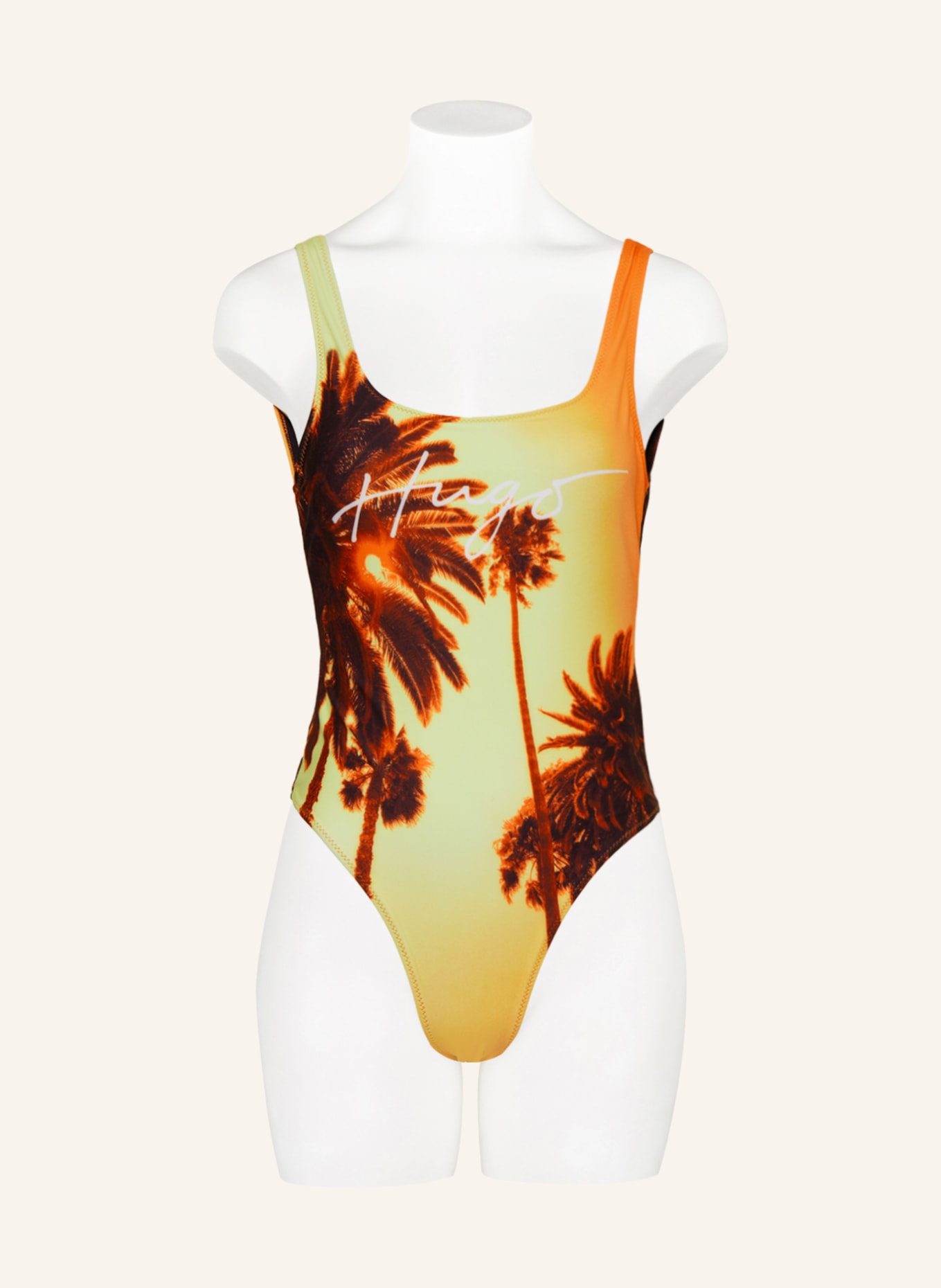 HUGO Badeanzug UNDER PALMS, Farbe: GELB/ ORANGE/ DUNKELBRAUN (Bild 2)
