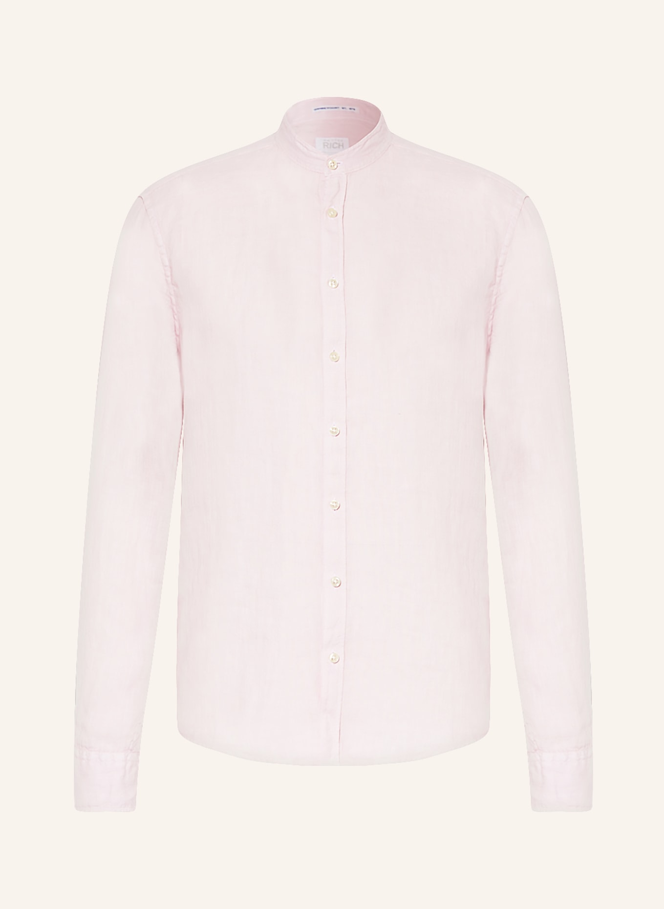 BETTER RICH Linen shirt regular fit with stand-up collar, Color: PINK (Image 1)