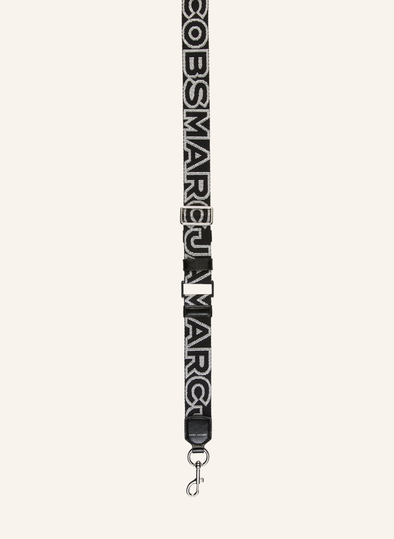 MARC JACOBS Shoulder straps THE THIN STRAP, Color: BLACK/ SILVER (Image 1)