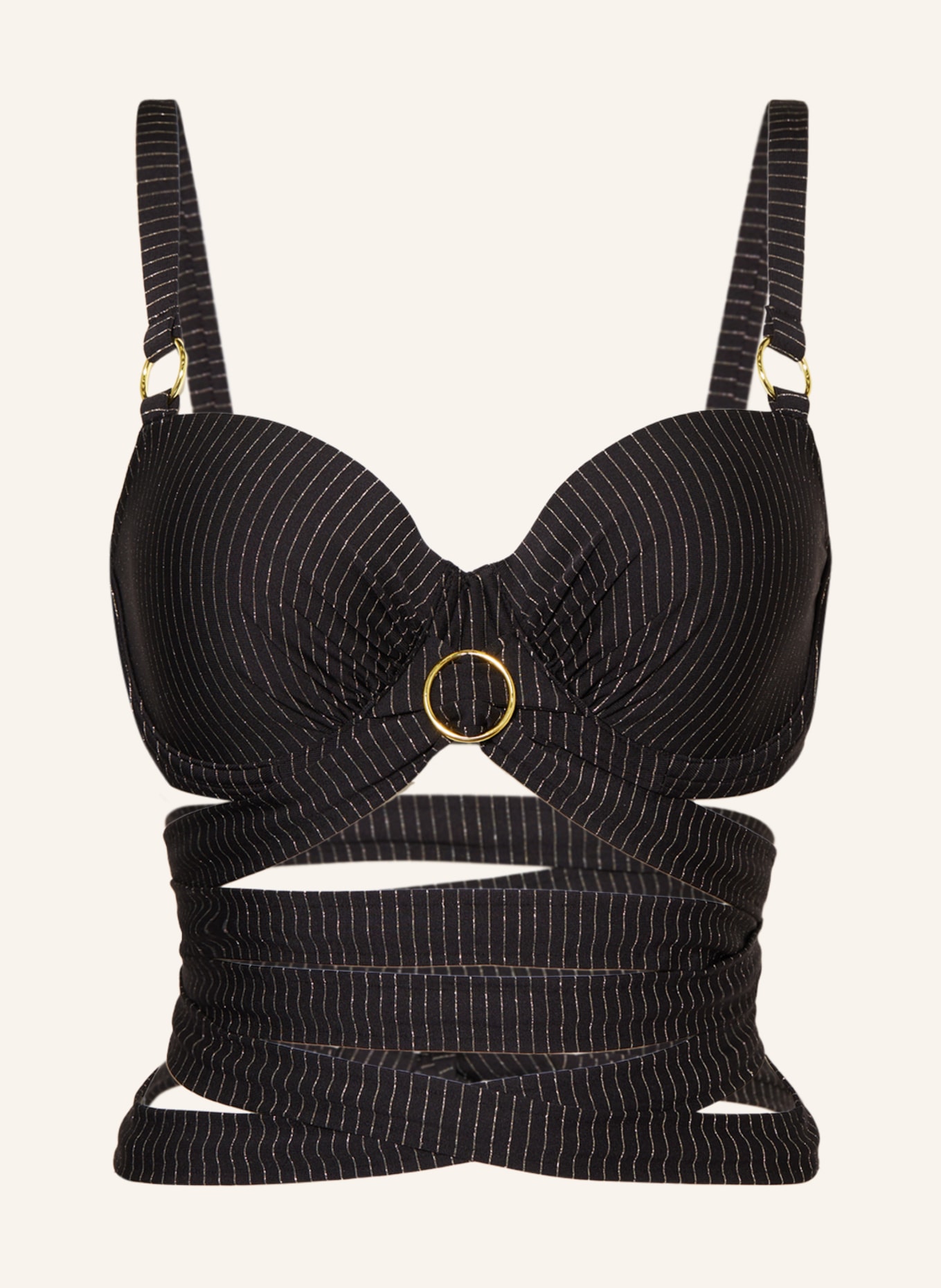 PrimaDonna Balconette bikini top SOLTA with glitter thread, Color: BLACK (Image 1)