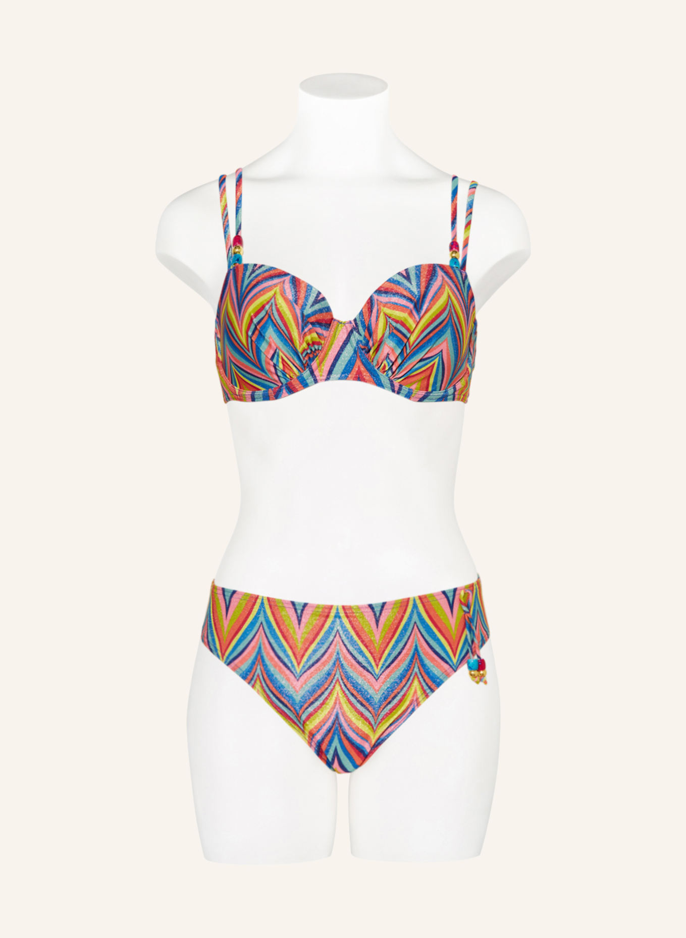 PrimaDonna Balconette bikini top KEA with glitter thread, Color: YELLOW/ BLUE/ PINK (Image 2)