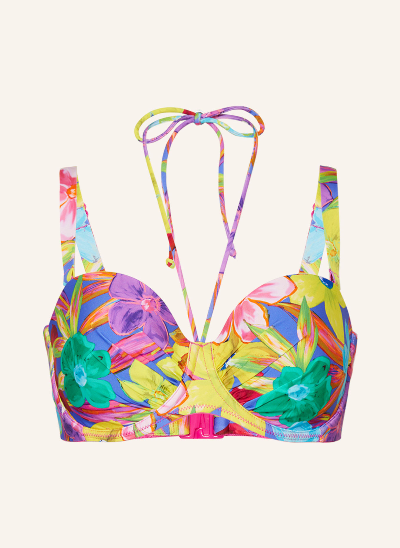 PrimaDonna Bügel-Bikini-Top SAZAN, Farbe: LILA/ GELB/ GRÜN (Bild 1)